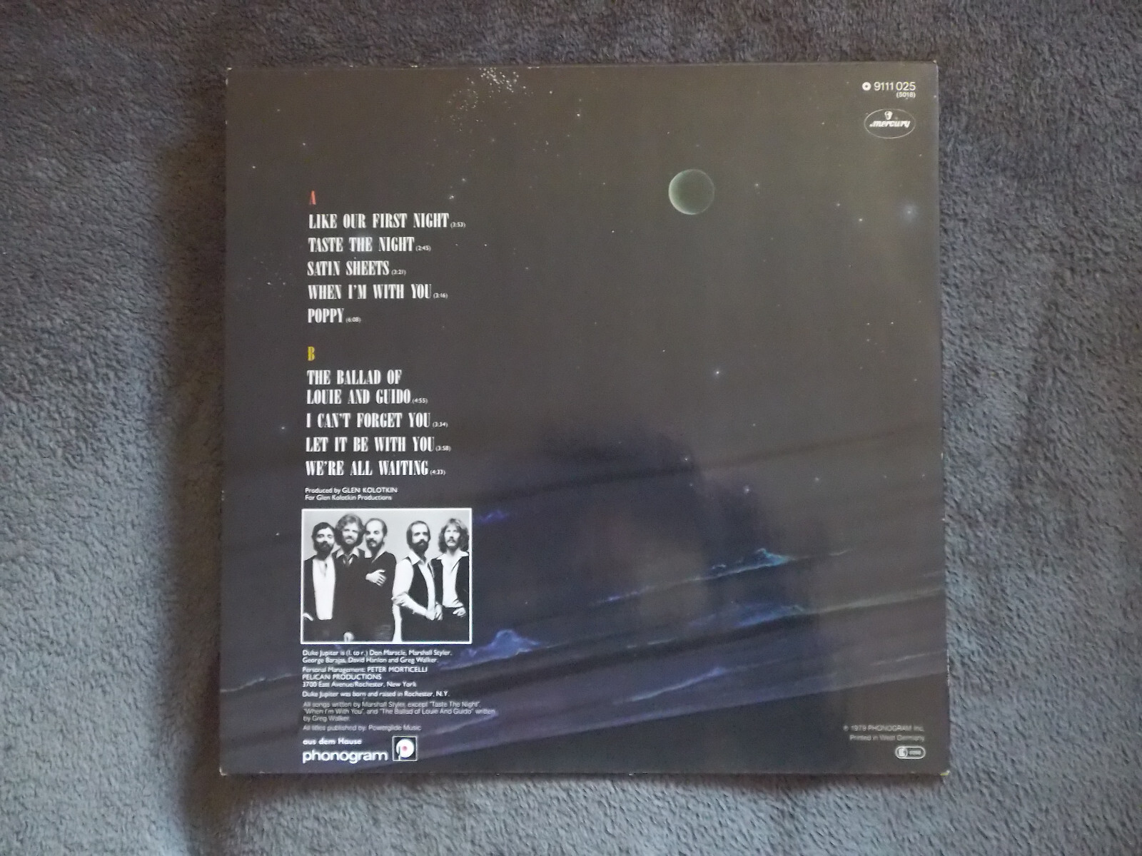 Duke Jupiter – Taste the Night (LP, Mercury Records, 9111 025, Deutschland, 1979), Bild 2