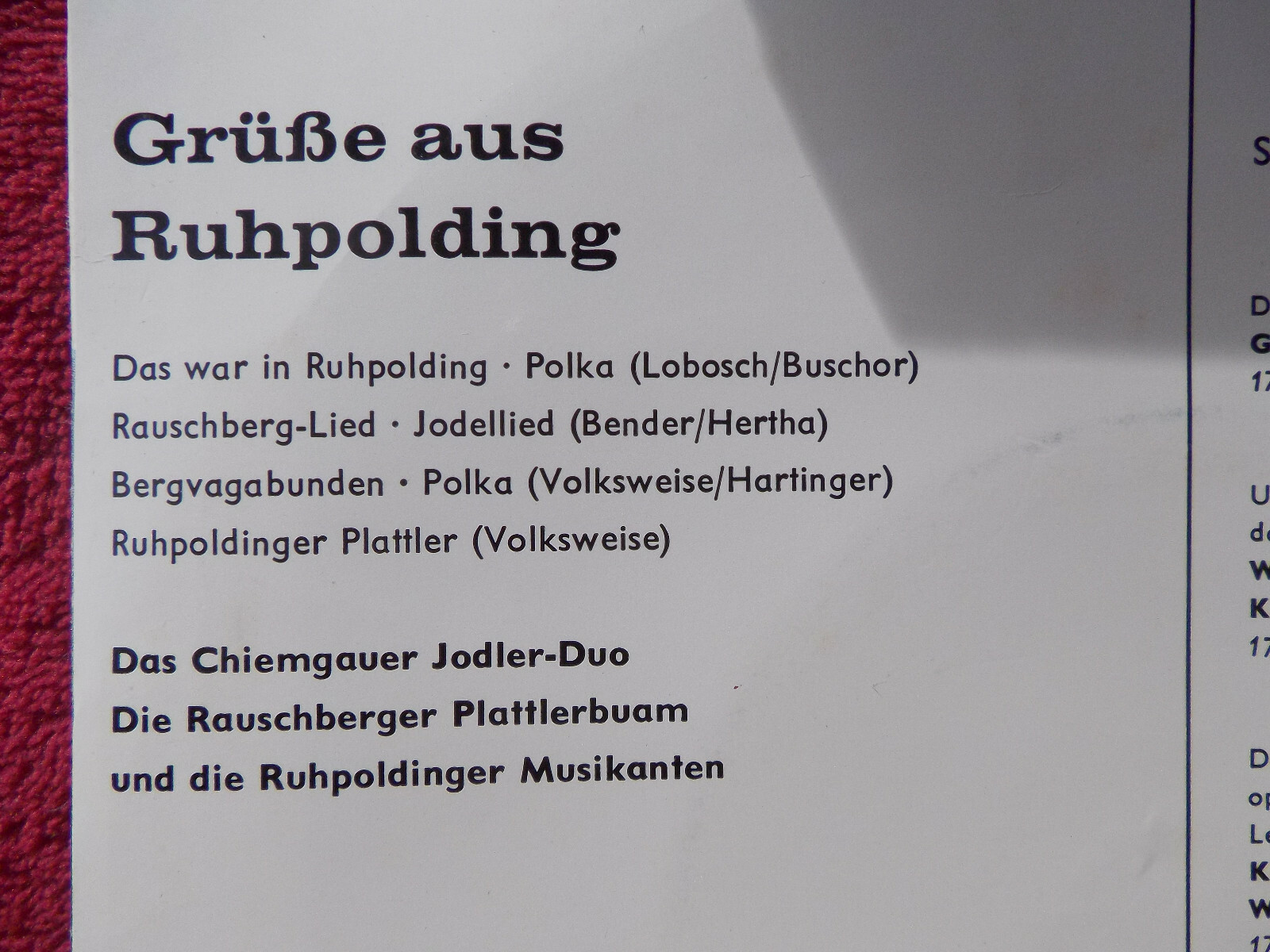 Various – Grüße aus Ruhpolding | Ariola Records 36 399 C, 7″-Single, Bild 3