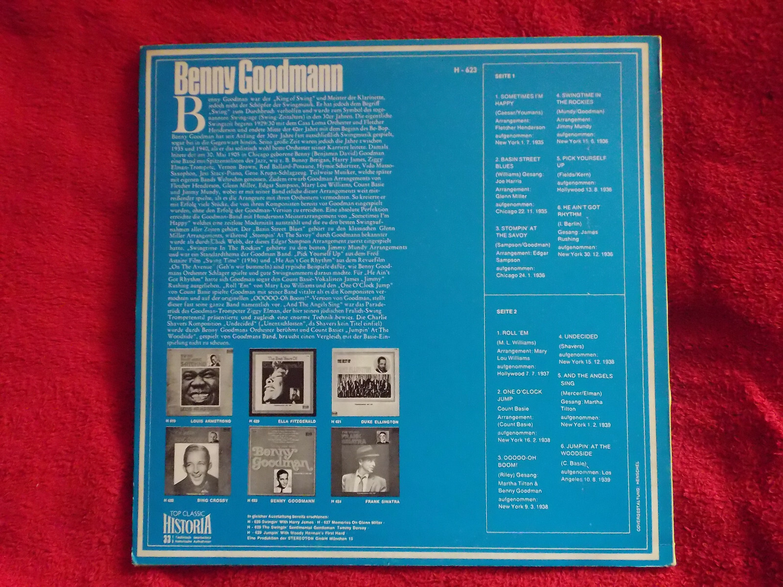 Benny Goodman – Swingtime with Benny Goodman | Historia Records, H 623, LP, Bild 2