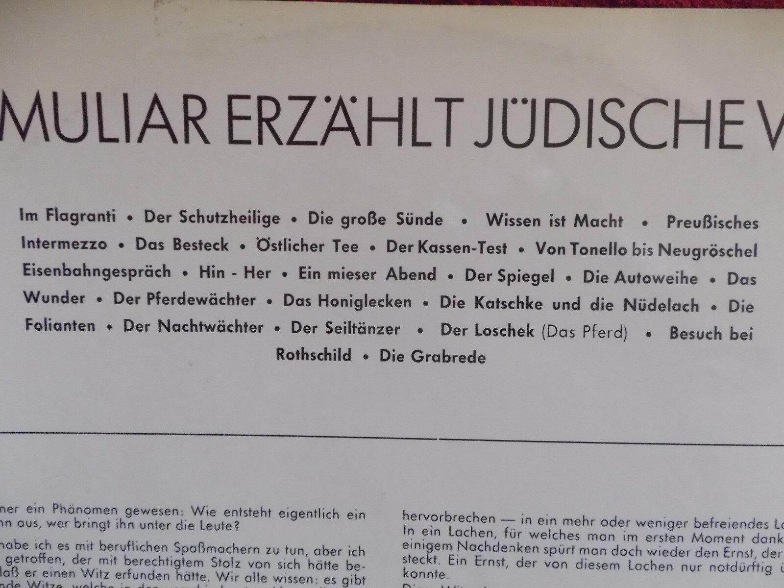 Fritz Muliar – Jüdische Witze erzählt von Fritz Muliar | LP, Unikum Records, Bild 5