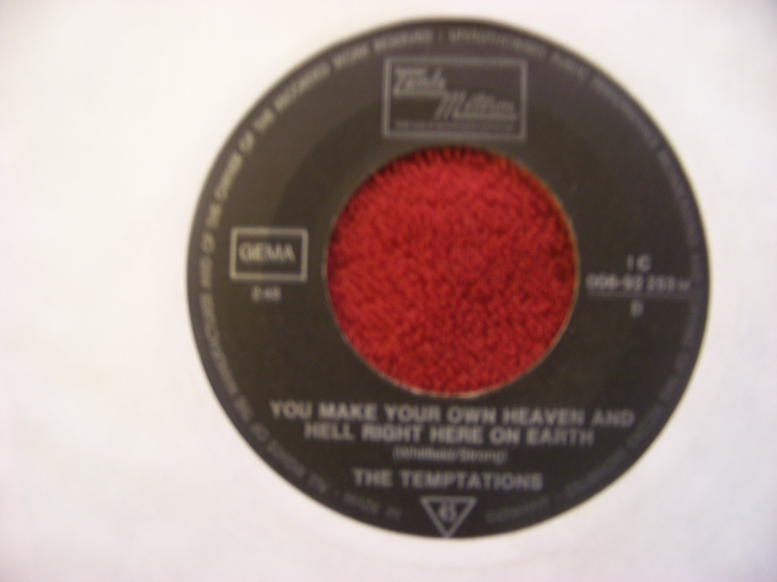 The Temptations – Just My Imagination / You Make Your Own Heaven and Hell Right Here on Earth (Tamla Motown, 7″-Single), Bild 2