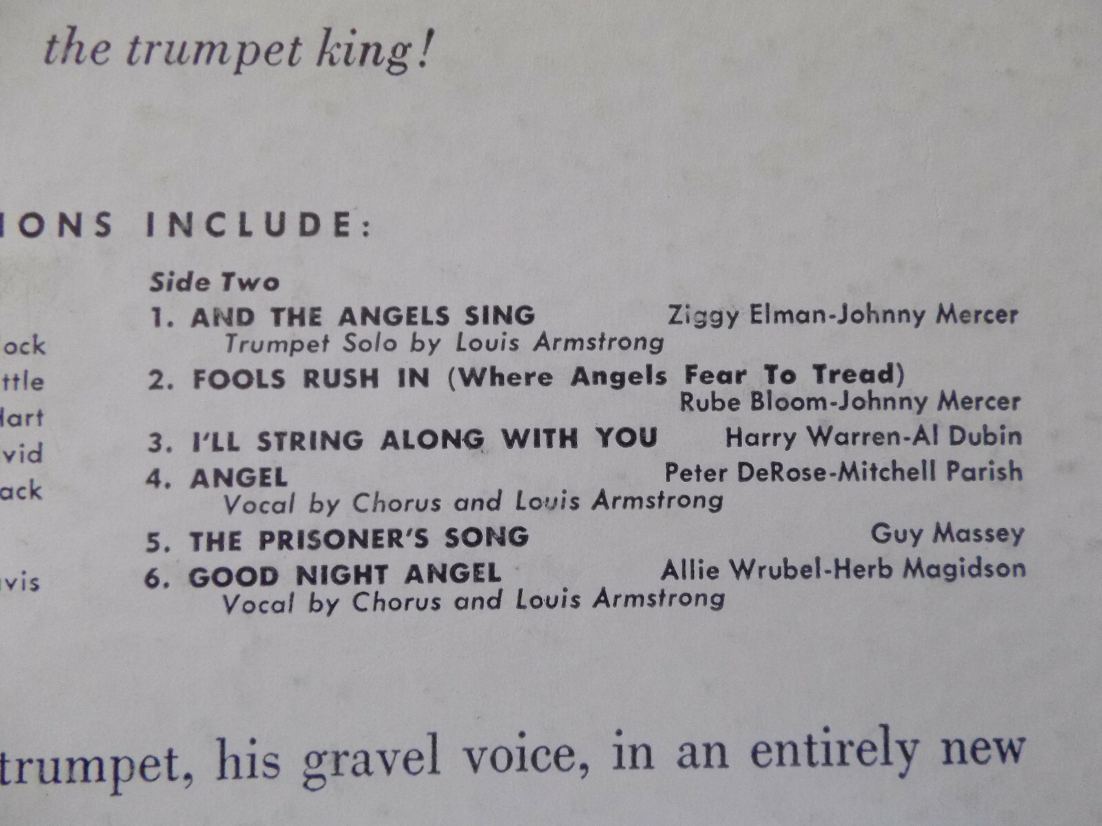 Louis Armstrong – Louis and the Angels (Decca LP, USA), Bild 4
