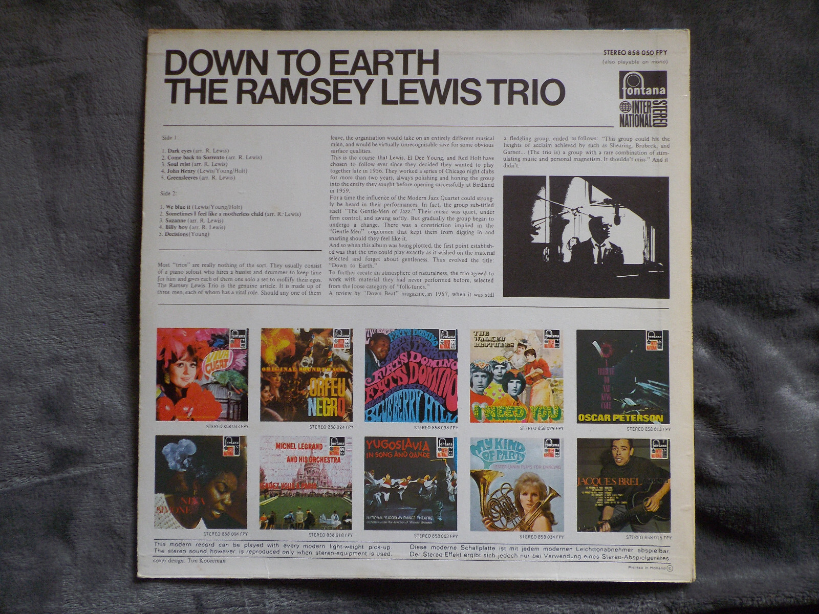 The Ramsey Lewis Trio – Down to Earth (LP, Fontana Records, Niederlande), Bild 2