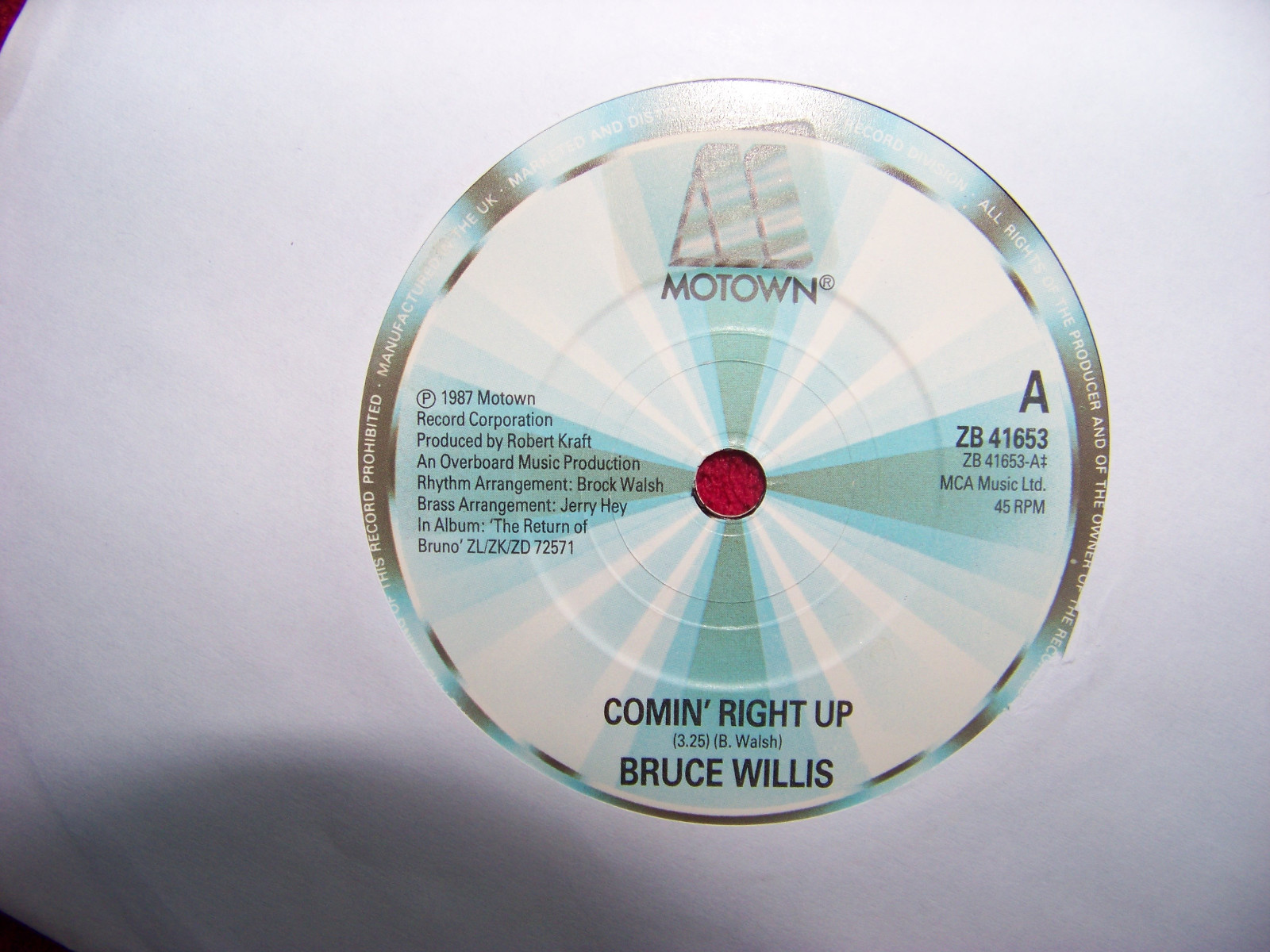 Bruce Willis – Comin´ right up / Down in Hollywood · Motown Records · UK-Single