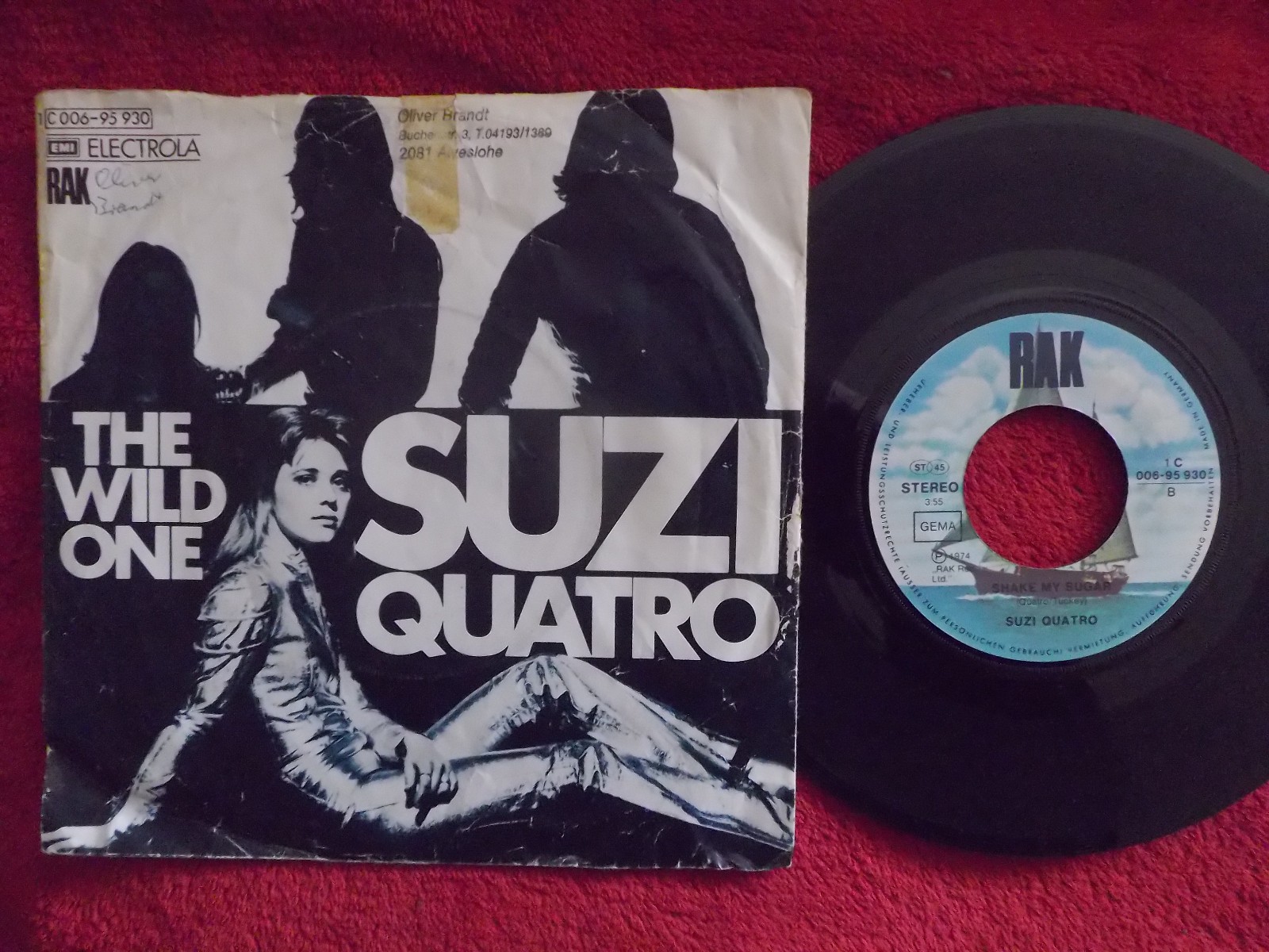 Suzi Quatro – The Wild One / Shake Me Sugar (deutsche RAK-Single, 1974)