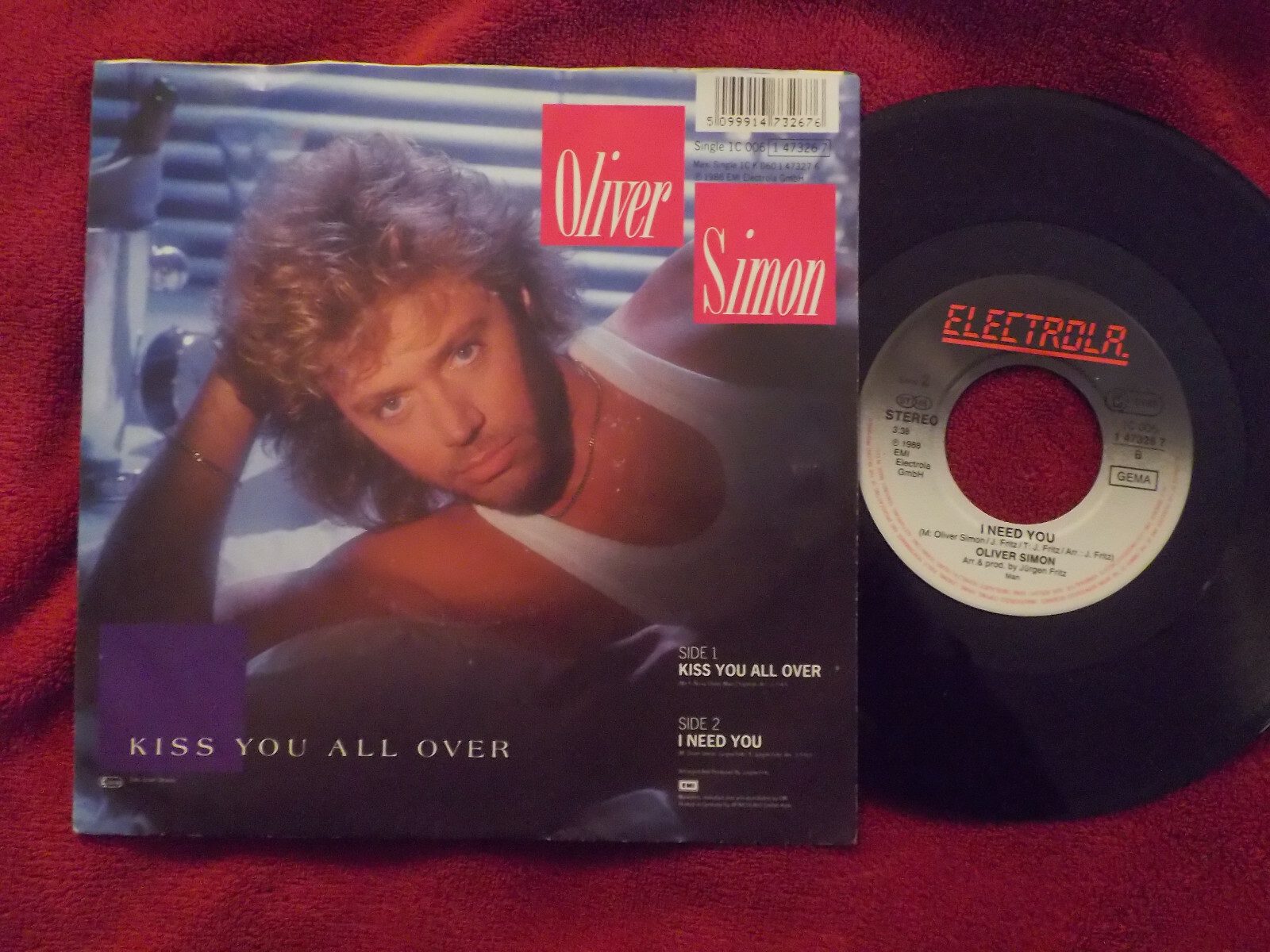 Oliver Simon – Kiss You All Over / I Need You | 7-Inch-Single, Bild 2