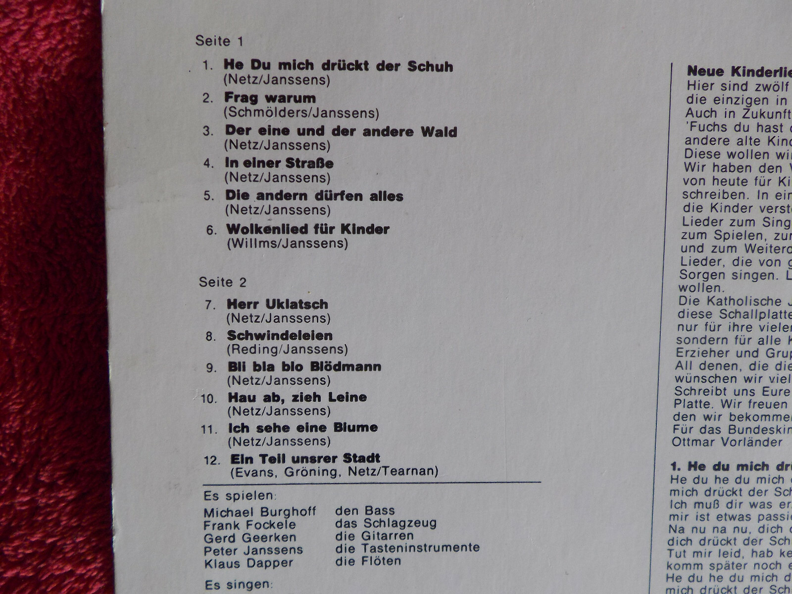 Peter Janssens – He du mich drückt der Schuh! (LP), Bild 4