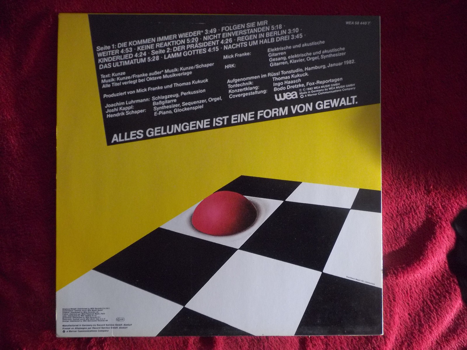 Heinz Rudolf Kunze – Eine Form von Gewalt (LP), Bild 4