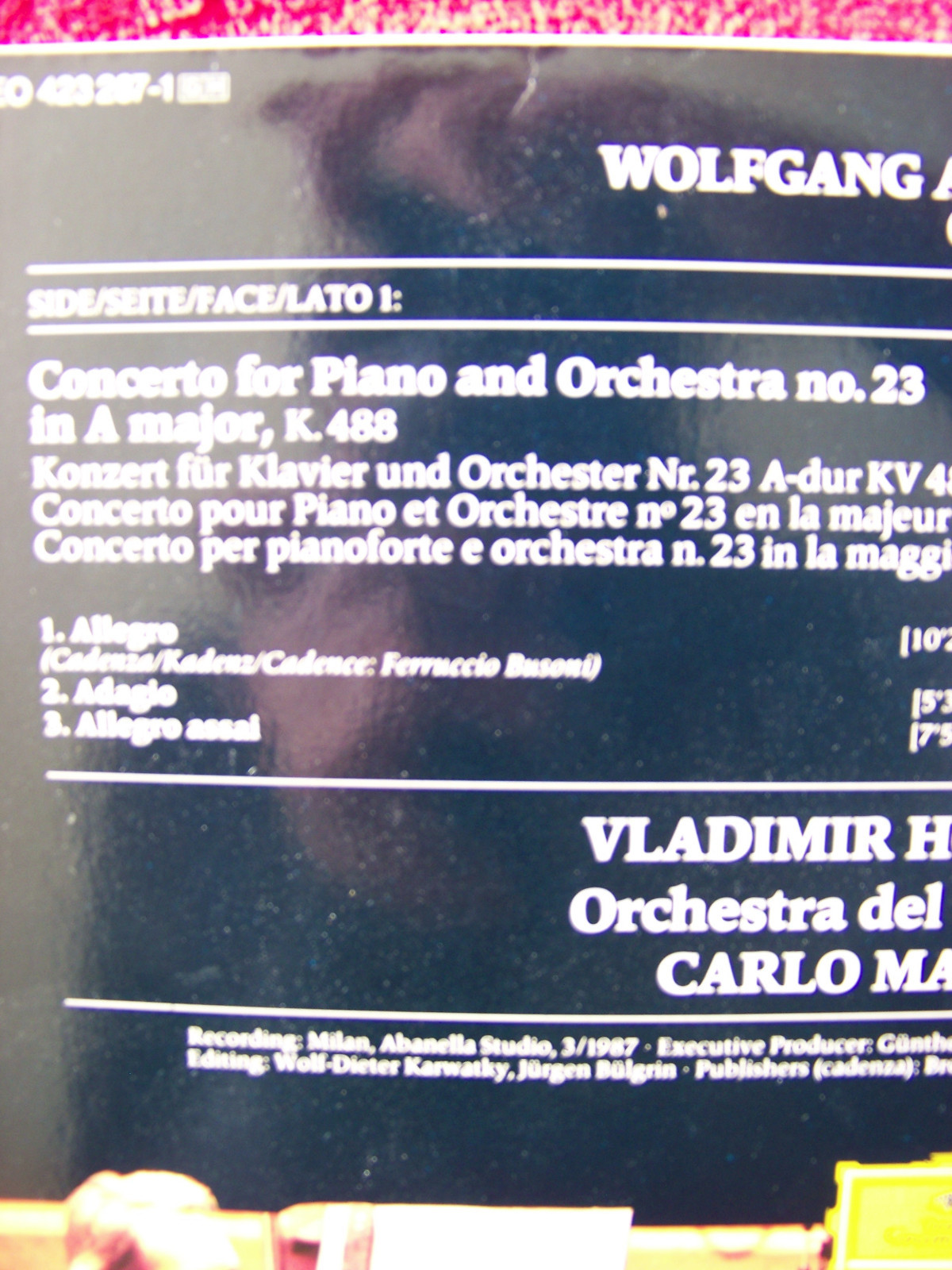 Horowitz plays Mozart – Deutsche Grammophon LP (1987), Bild 3