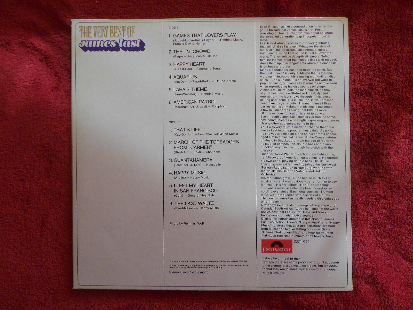 James Last – The Very Best of James Last (LP), Bild 3