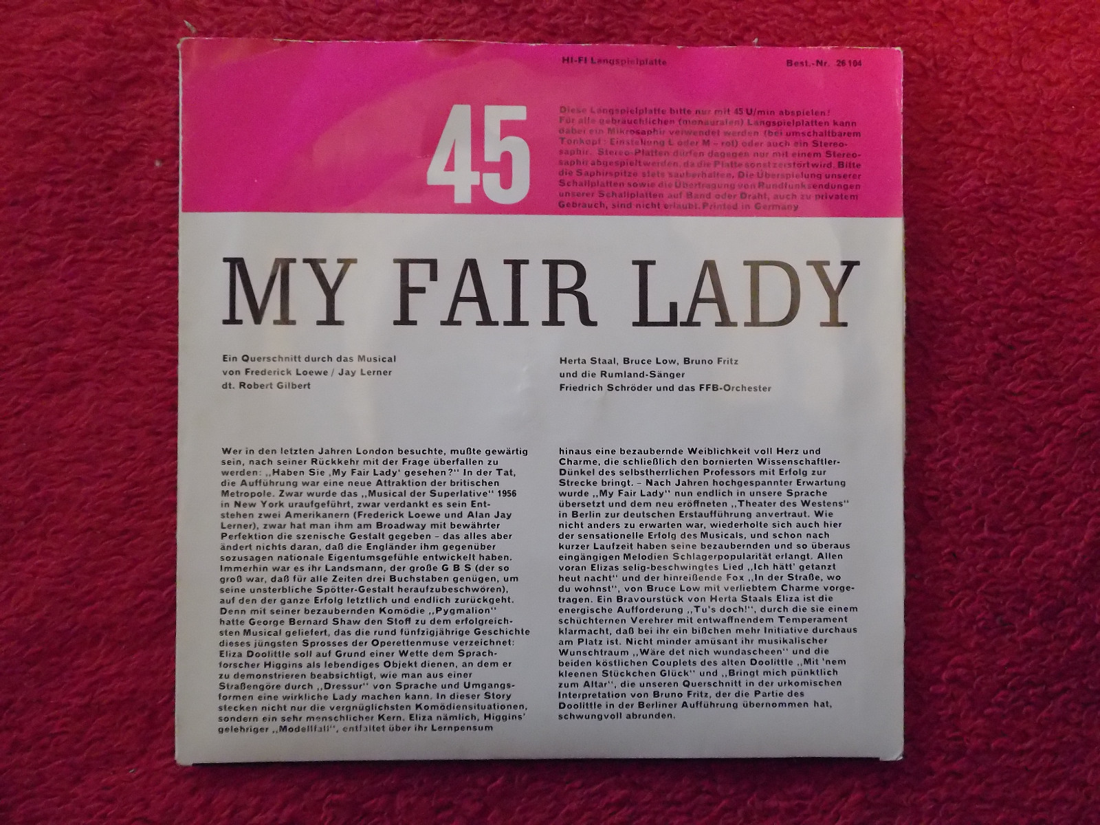 V.A. – My fair lady: Ein Querschnitt durch das Musical (Single, 45 U/min), Bild 2