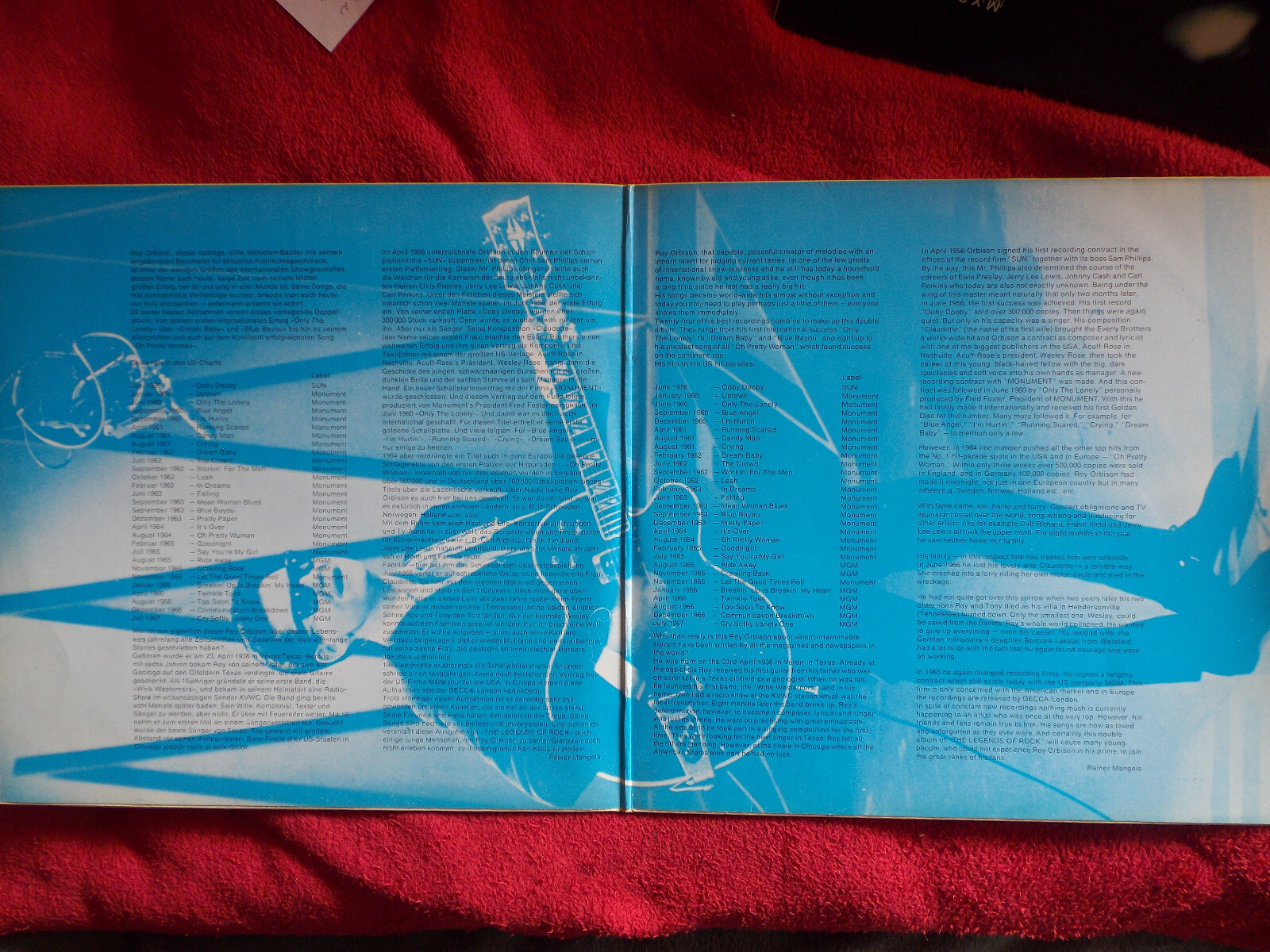 Roy Orbison – The legends of Rock (Doppel-LP, Monument / Teldec Records, 1973), Bild 3