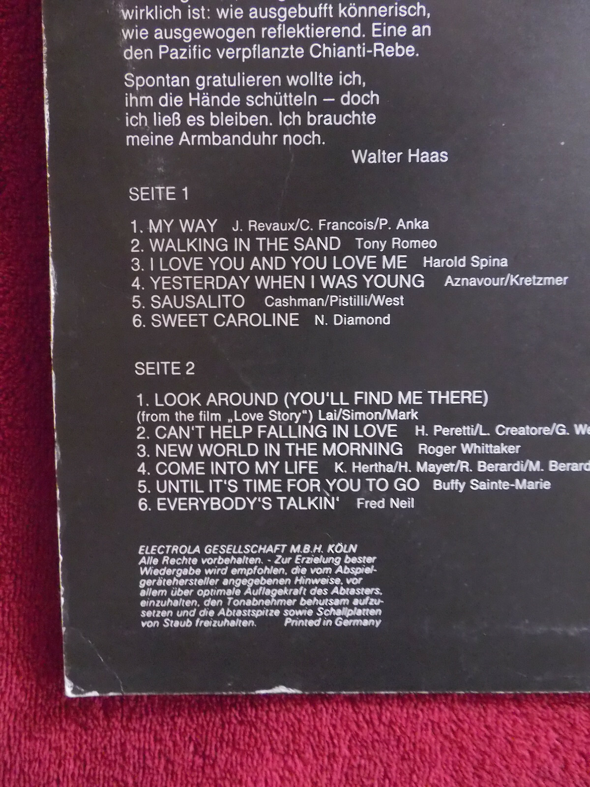 Al Martino – My Way | Emidisc Records, LP, Bild 3