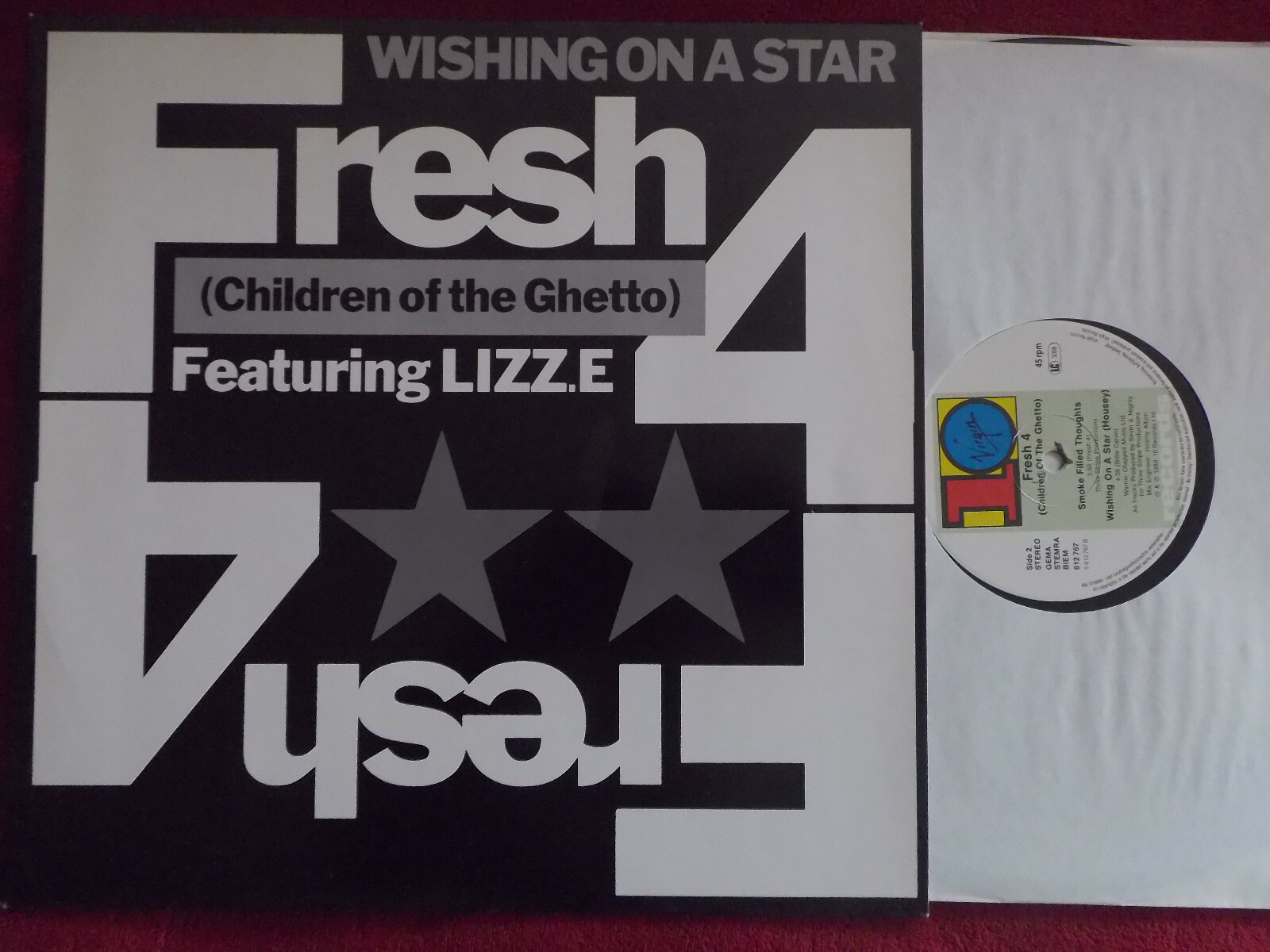 Fresh 4 – Wishing on a Star / Smoke Filled Thoughts – 10-Zoll-Maxi-Single (Virgin Records, 1989)