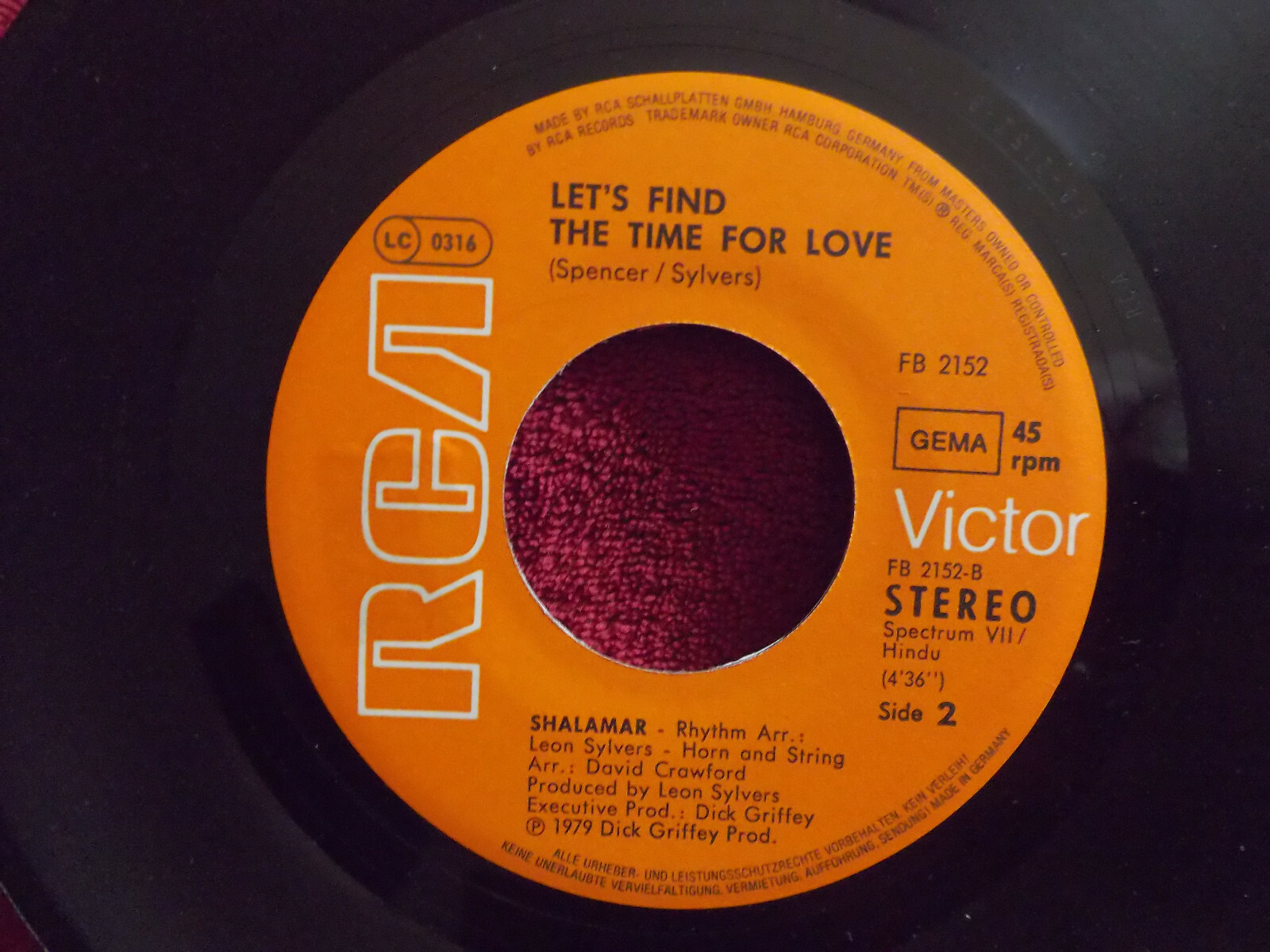Shalamar – Full of Fire / Let´s Find the Time for Love (RCA Records, FB 2152, 1980), Bild 2