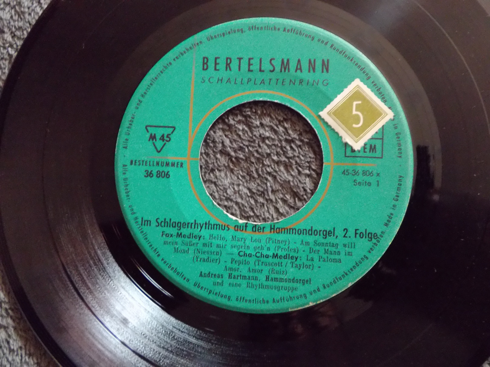 Andreas Hartmann – Im Schlagerrhythmus auf der Hammondorgel, 2. Folge – Bertelsmann Schallplattenring