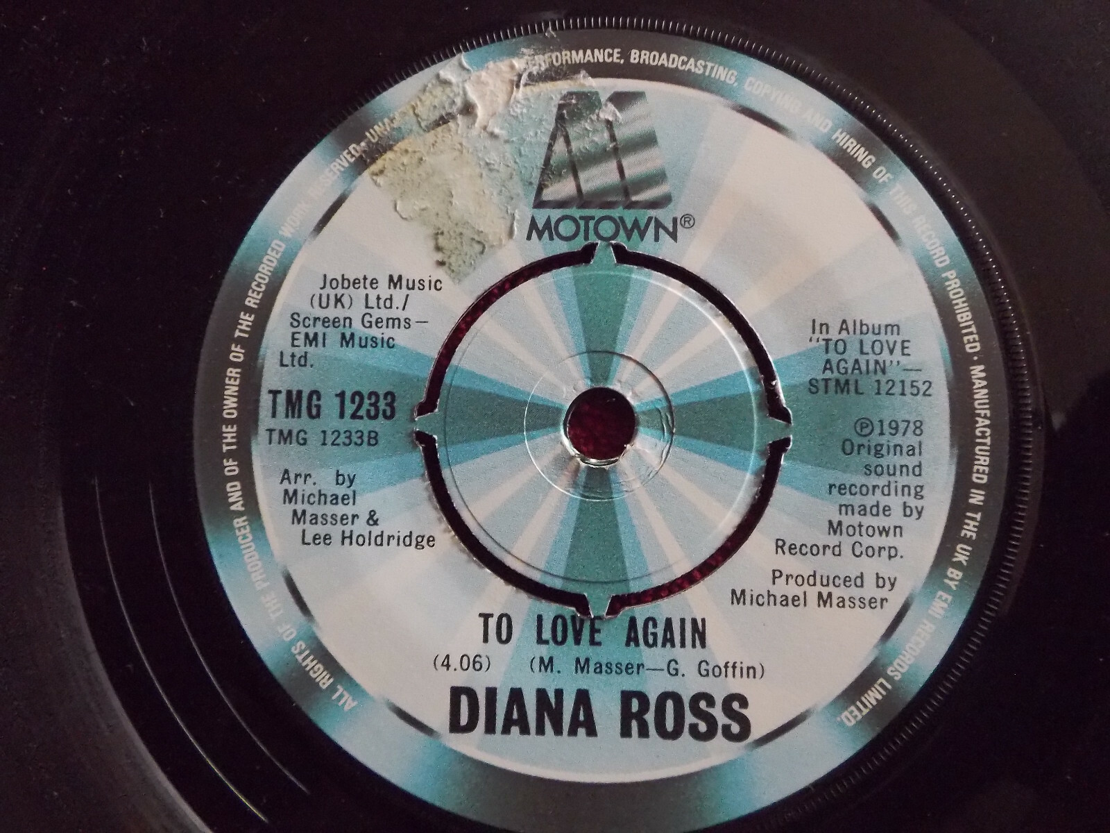 Diana Ross – Cryin´ my heart out for you / To love again (Motown, TMG 1233), Bild 2
