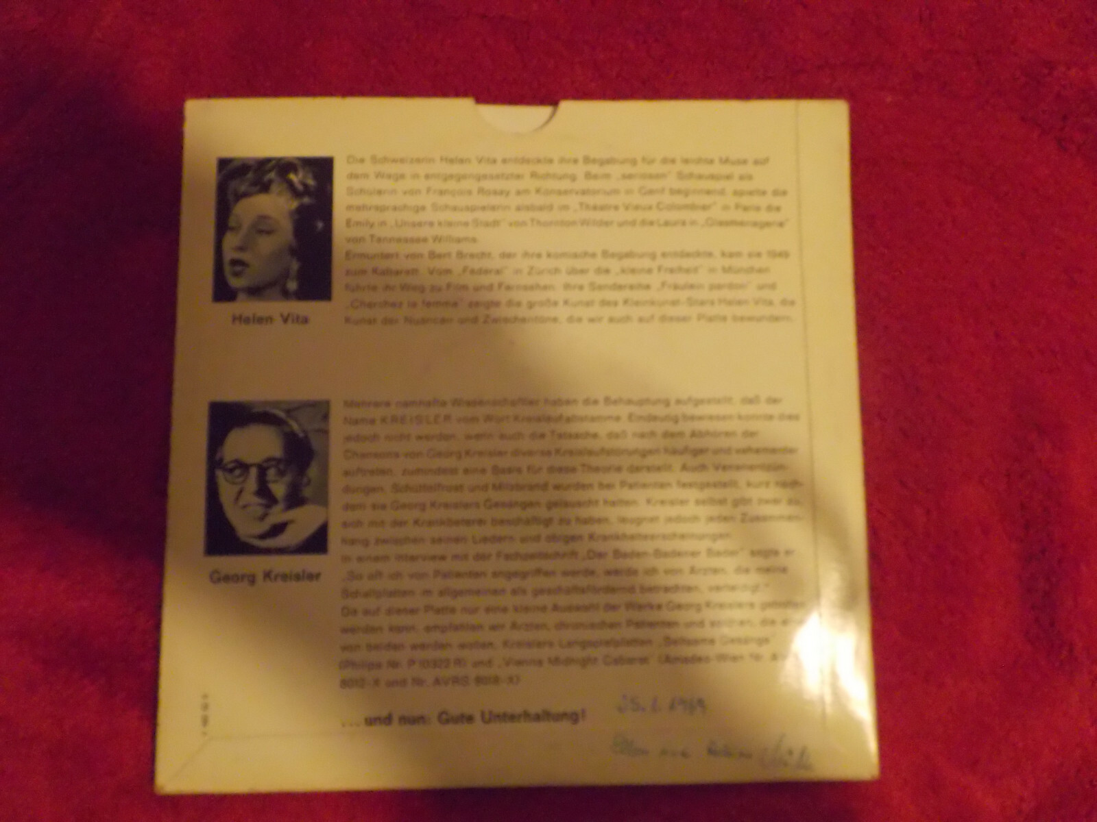 Helen Vita / Georg Kreisler – La malade a la mode / Du bist neurotisch (Single), Bild 3