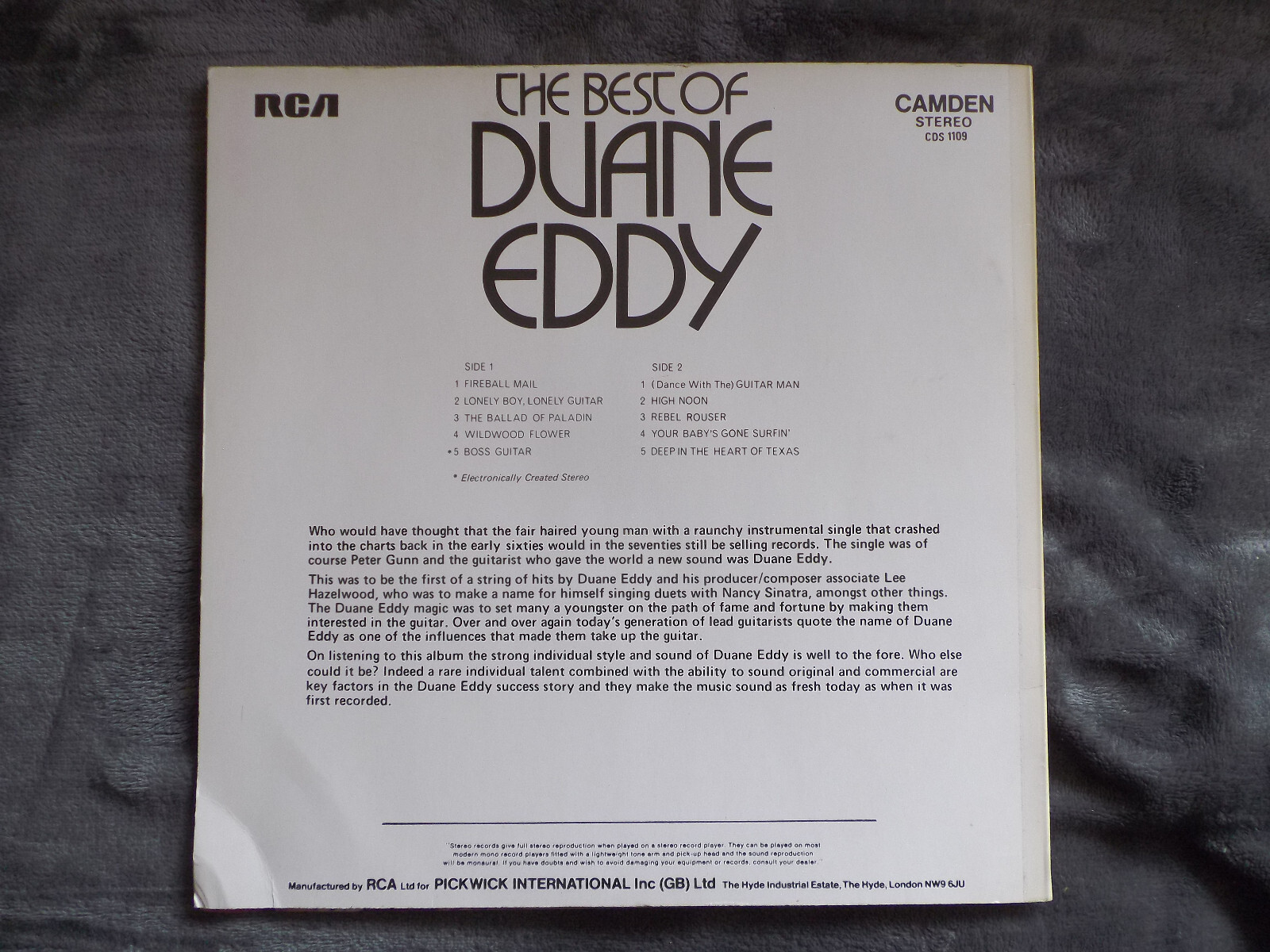 Duane Eddy – The Best of Duane Eddy | RCA Camden LP, Bild 2