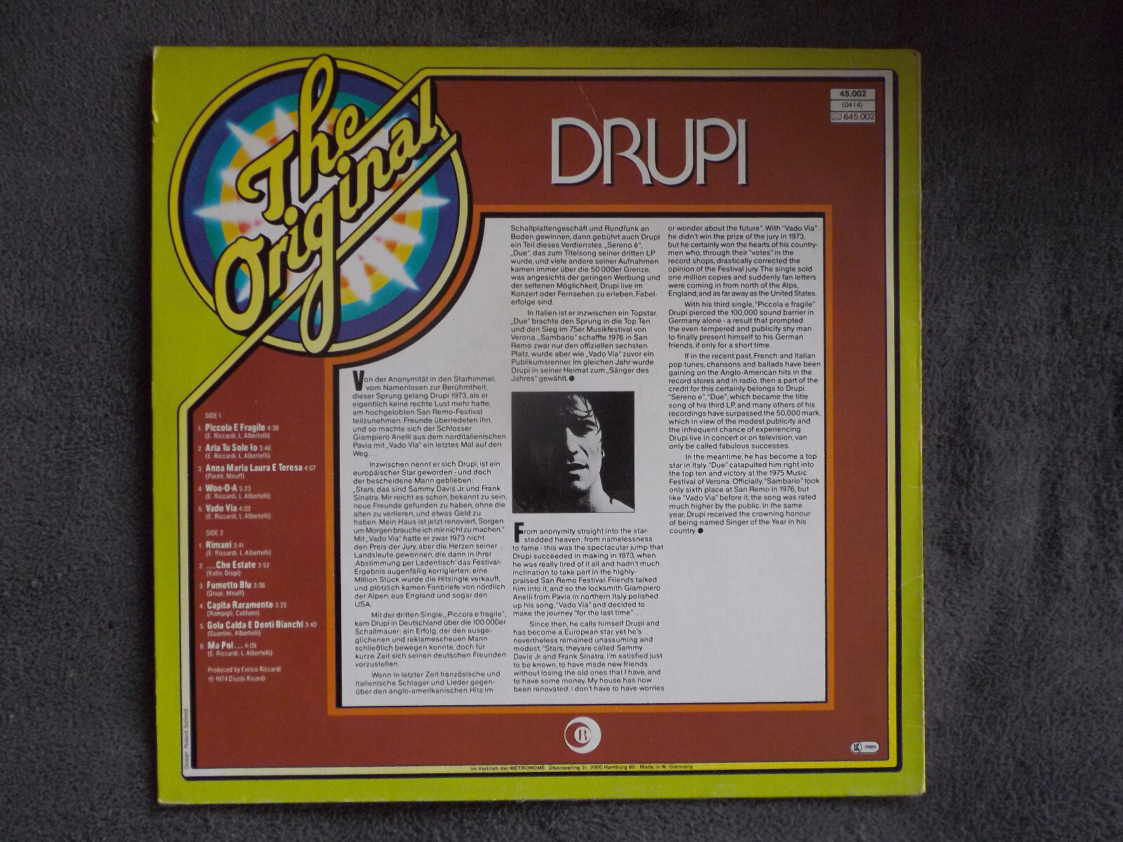 Drupi – Drupi (LP, 1974), Bild 2