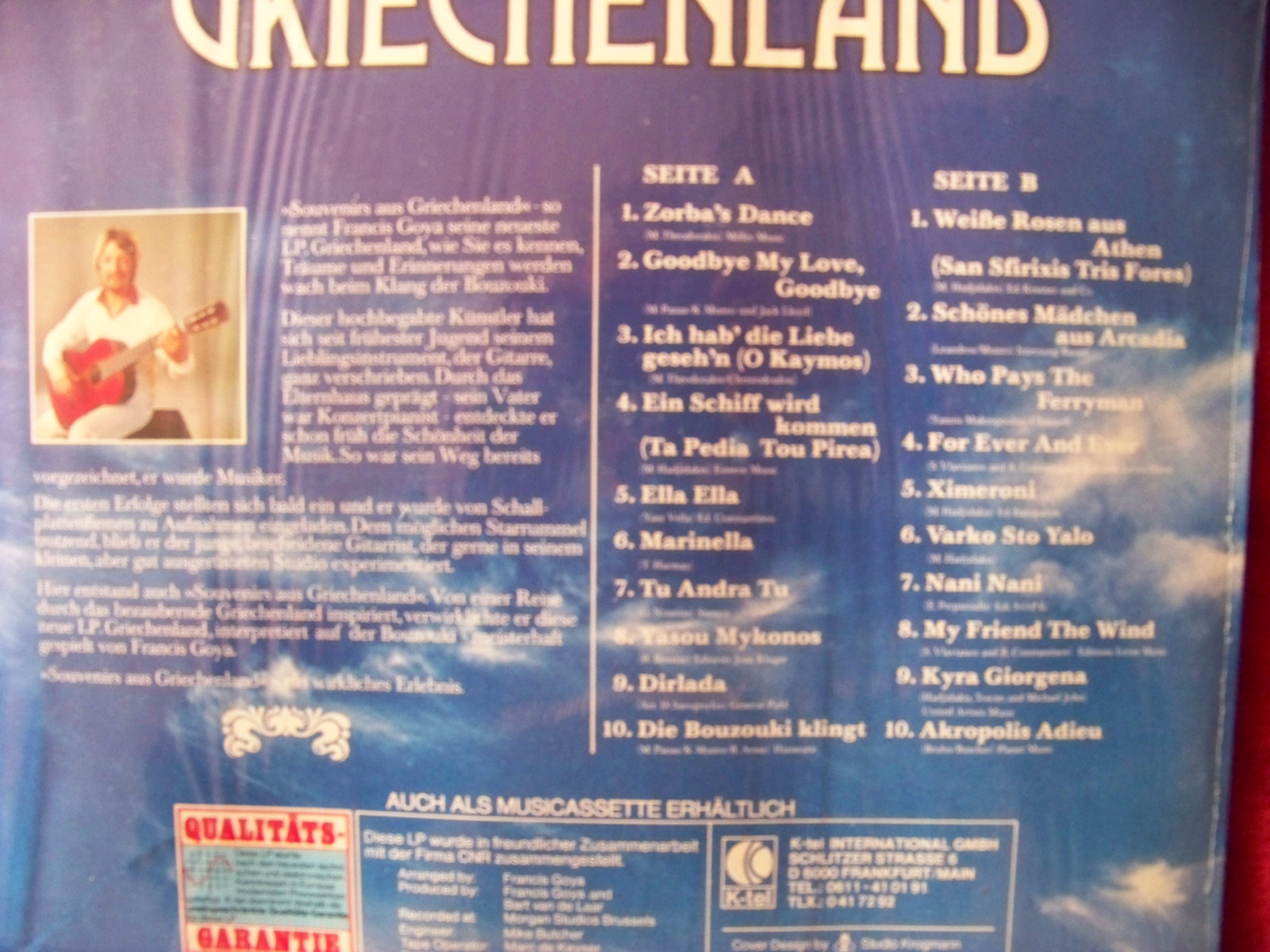 Francis Goya & the Helleniques – Souvenirs aus Griechenland (LP), Bild 2
