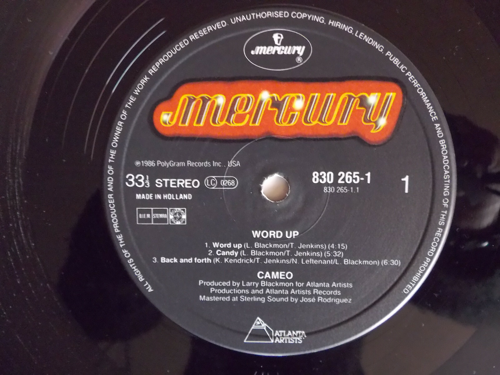Cameo – Word Up! (LP, Mercury Records, Niederlande, 1986), Bild 2