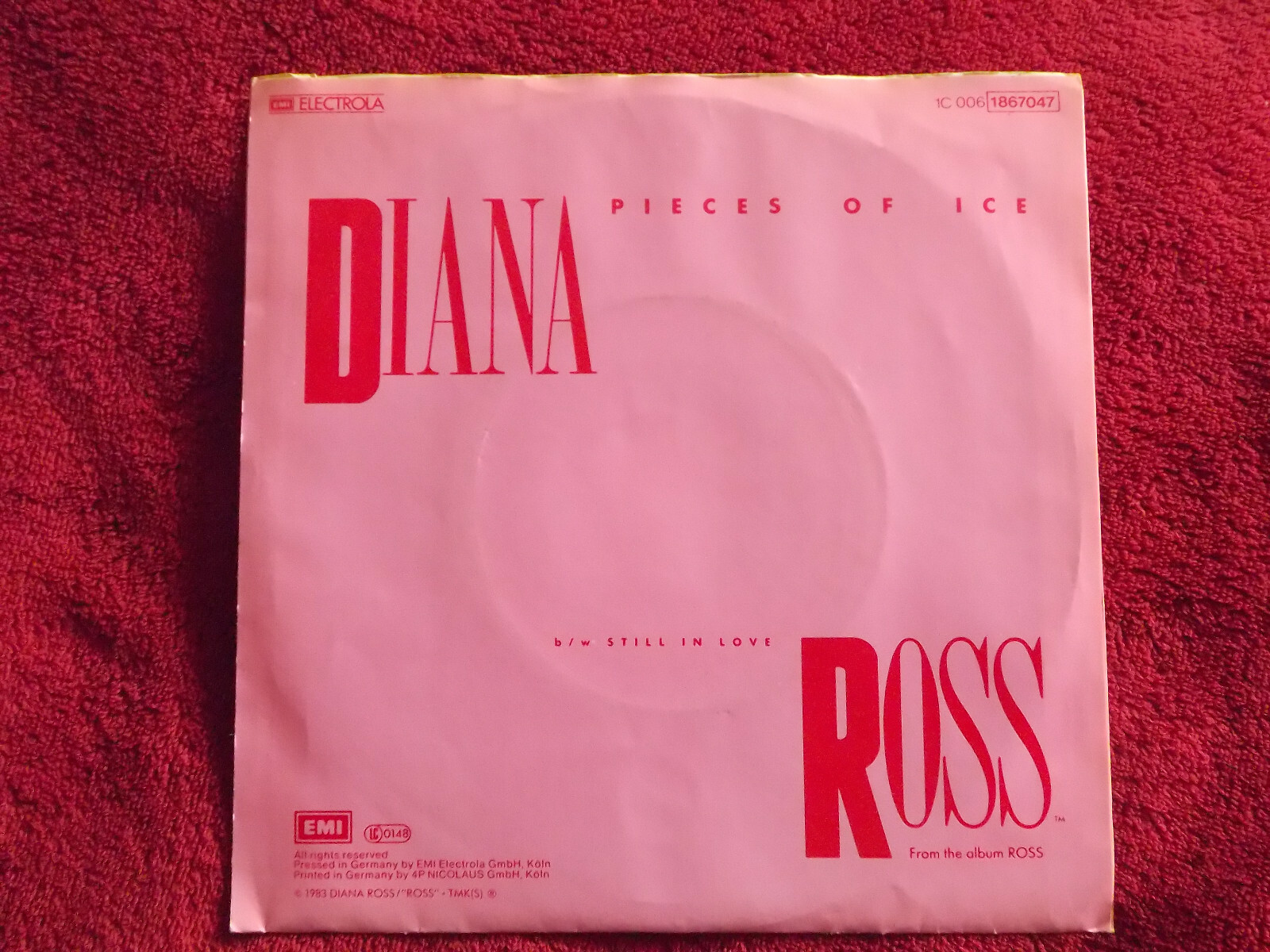 Diana Ross – Pieces of Ice / Still in Love (7″-Single, 1983), Bild 2