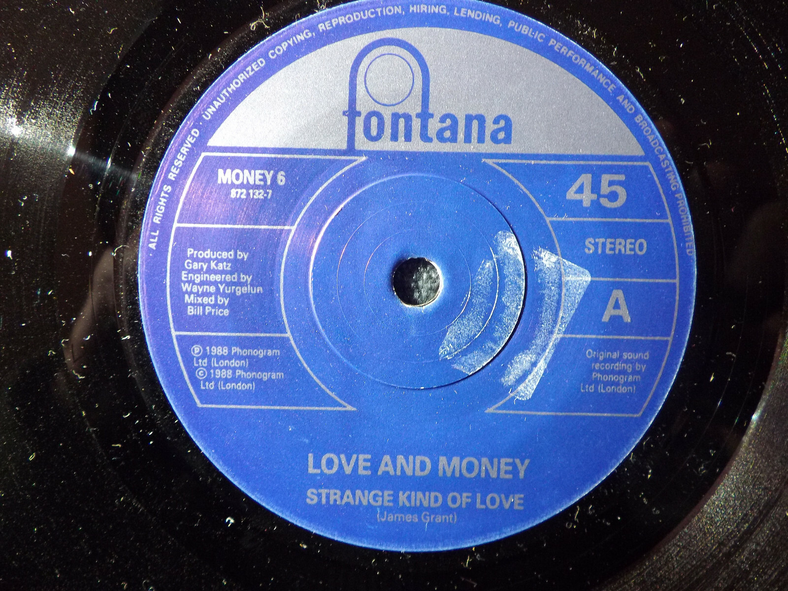 Love and Money – Strange Kind of Love / Looking for Angeline (Fontana, 1988)