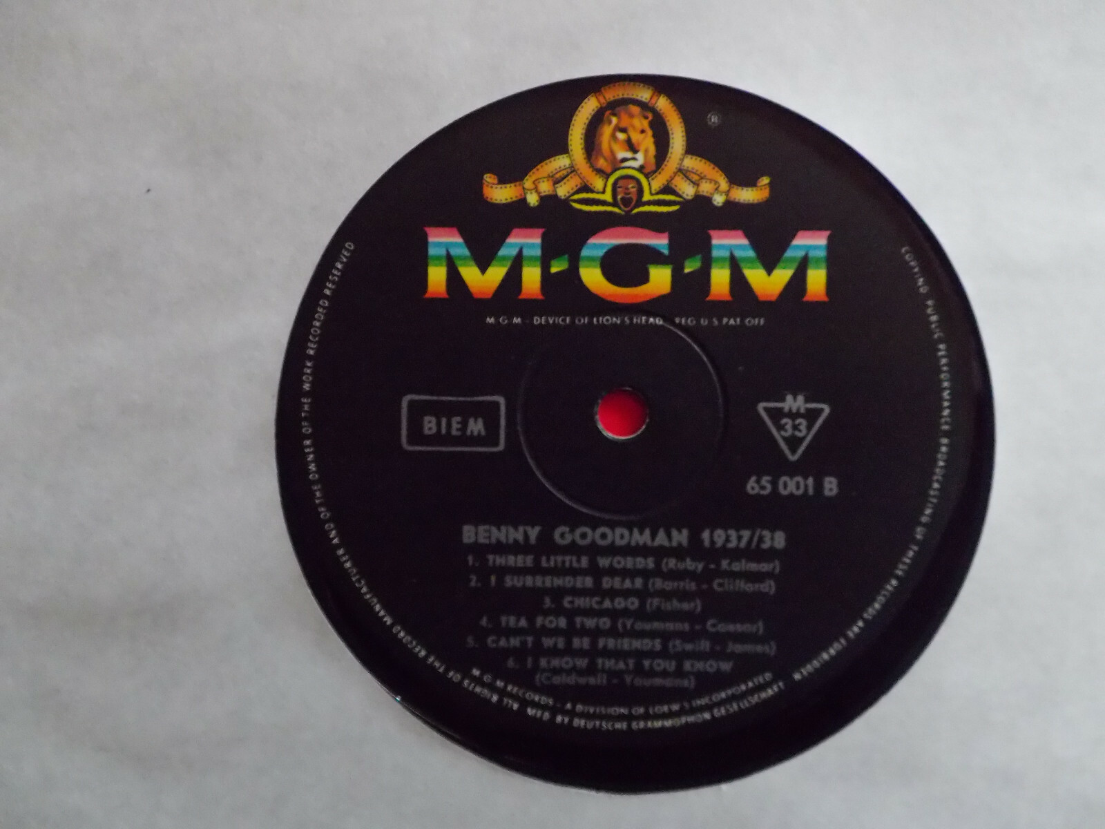 Benny Goodman – Vol. 1 Performance recordings 1937-1938 (MGM Records, LP), Bild 4