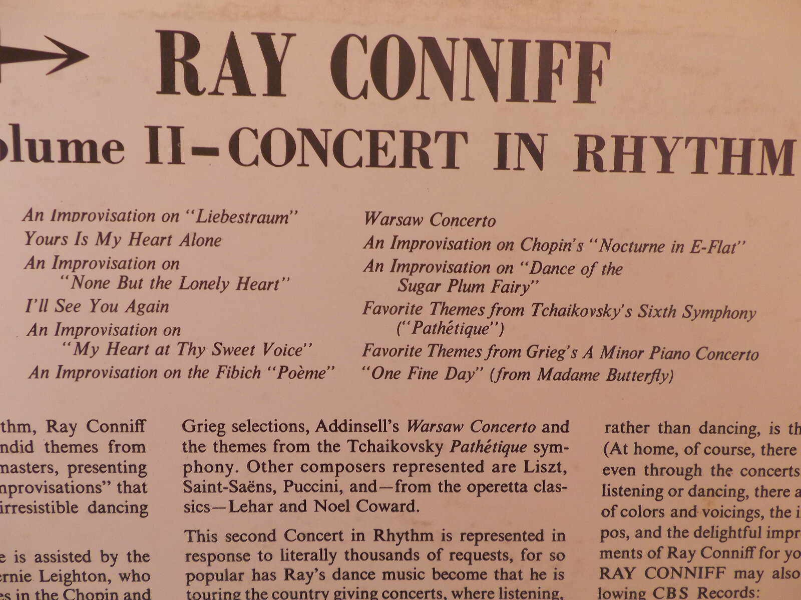 Ray Conniff – Concert in Rhythm Vol. II | CBS Records S 62 322, Bild 4