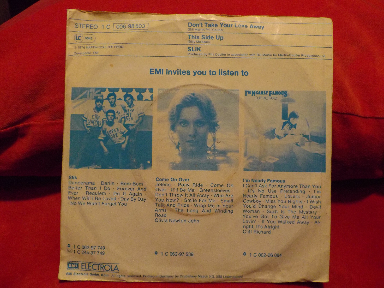 Slik – Don´t take your love away / This side up (Single, 1976), Bild 2