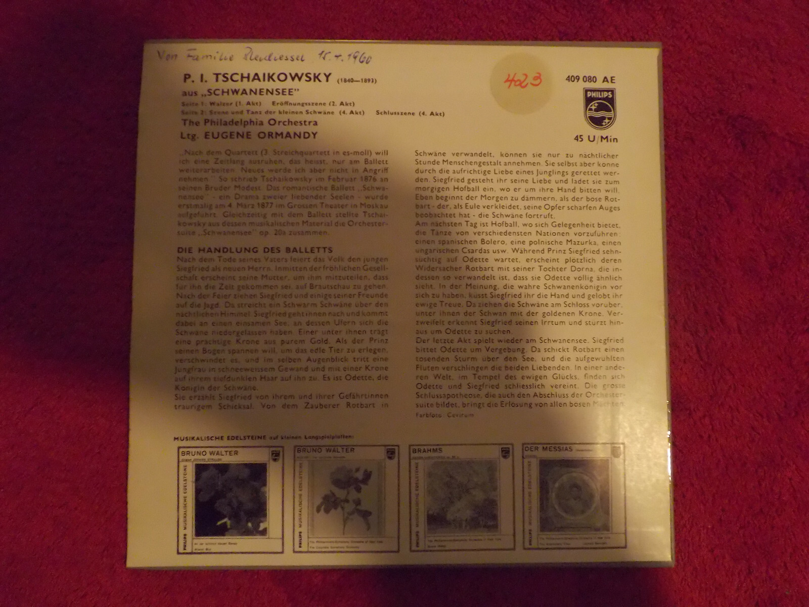 The Philadelphia Orchestra – Schwanensee | Philips Records 409 080 AE, Bild 3