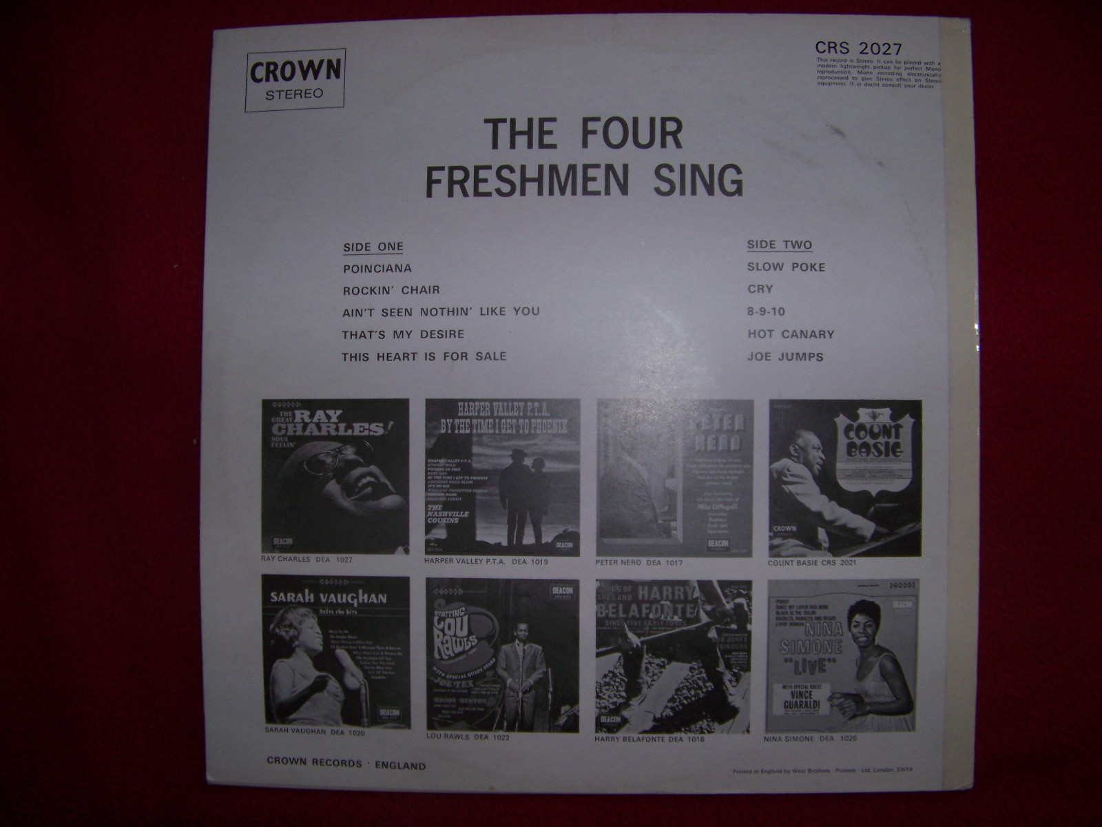 The Four Freshmen – The Four Freshmen sing (UK, 1970), Bild 2