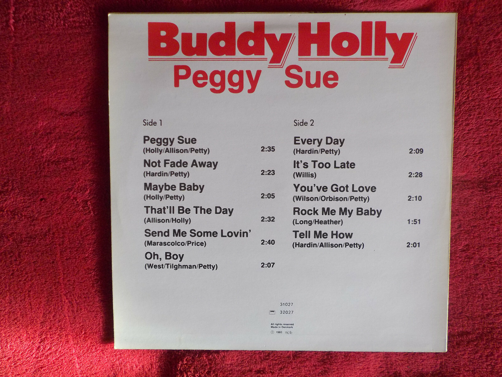 Buddy Holly – Peggy Sue | LP, Dänemark, 1985, Bild 3