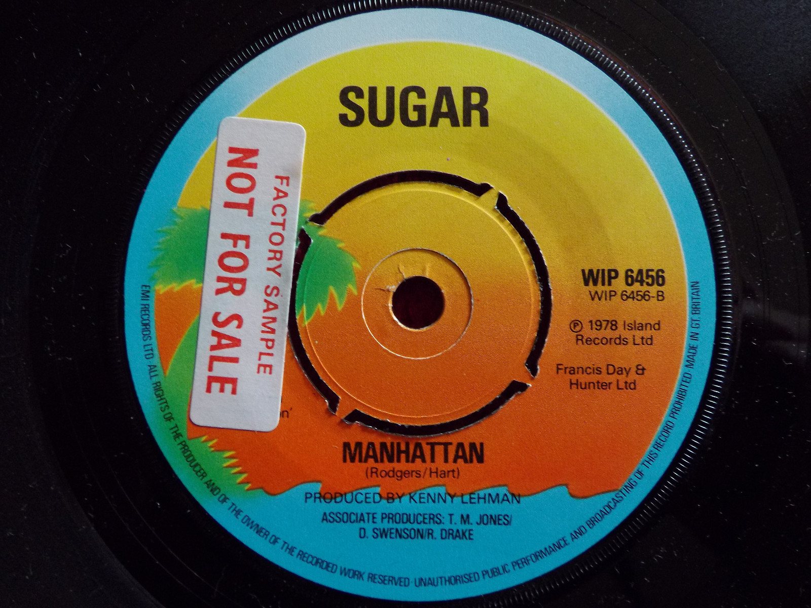 Sugar – Manhattan Fever / Manhattan (UK Island 45, Sample Record), Bild 2