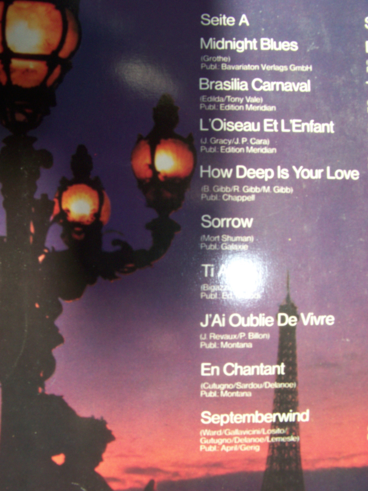 Jean-Claude Borelly – Midnight Melody (LP, K-tel Records, TG 1231), Bild 3