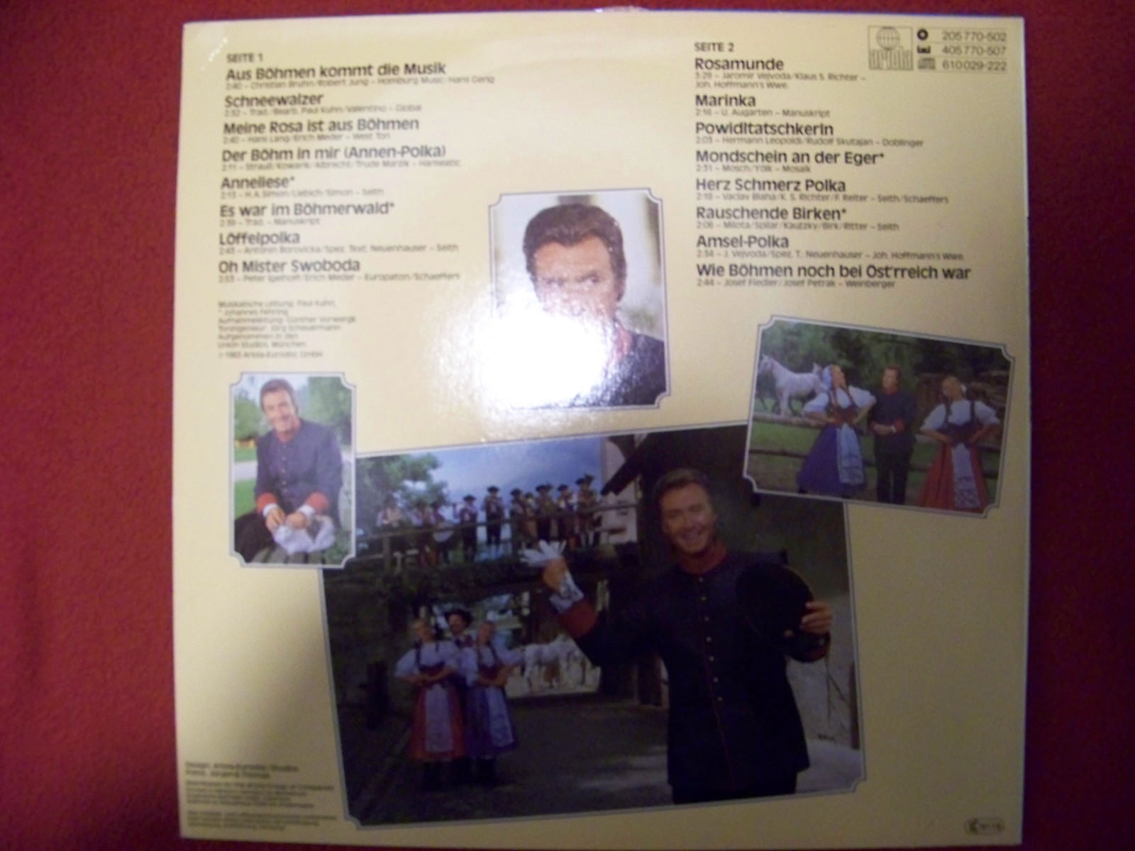 Peter Alexander – Aus Böhmen kommt die Musik (LP, Ariola Records, 1983), Bild 2