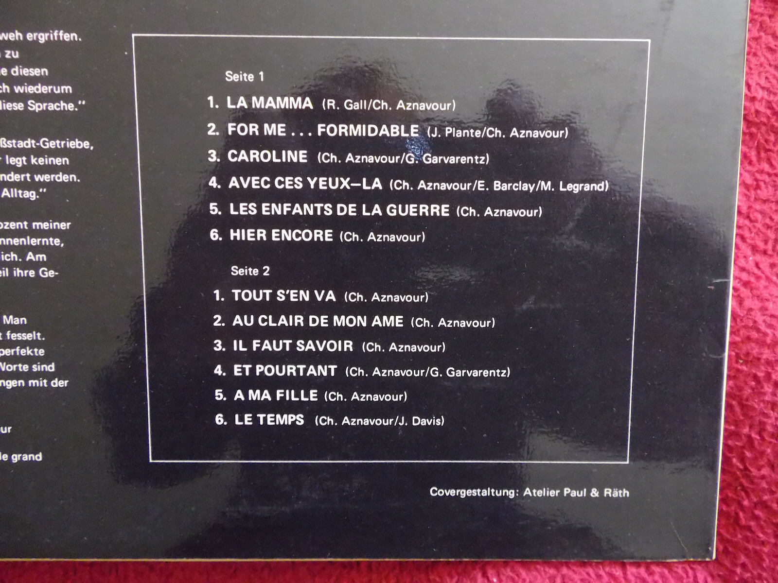 Charles Aznavour – La mamma | Barclay Records, LP, Deutschland 1970, Bild 3