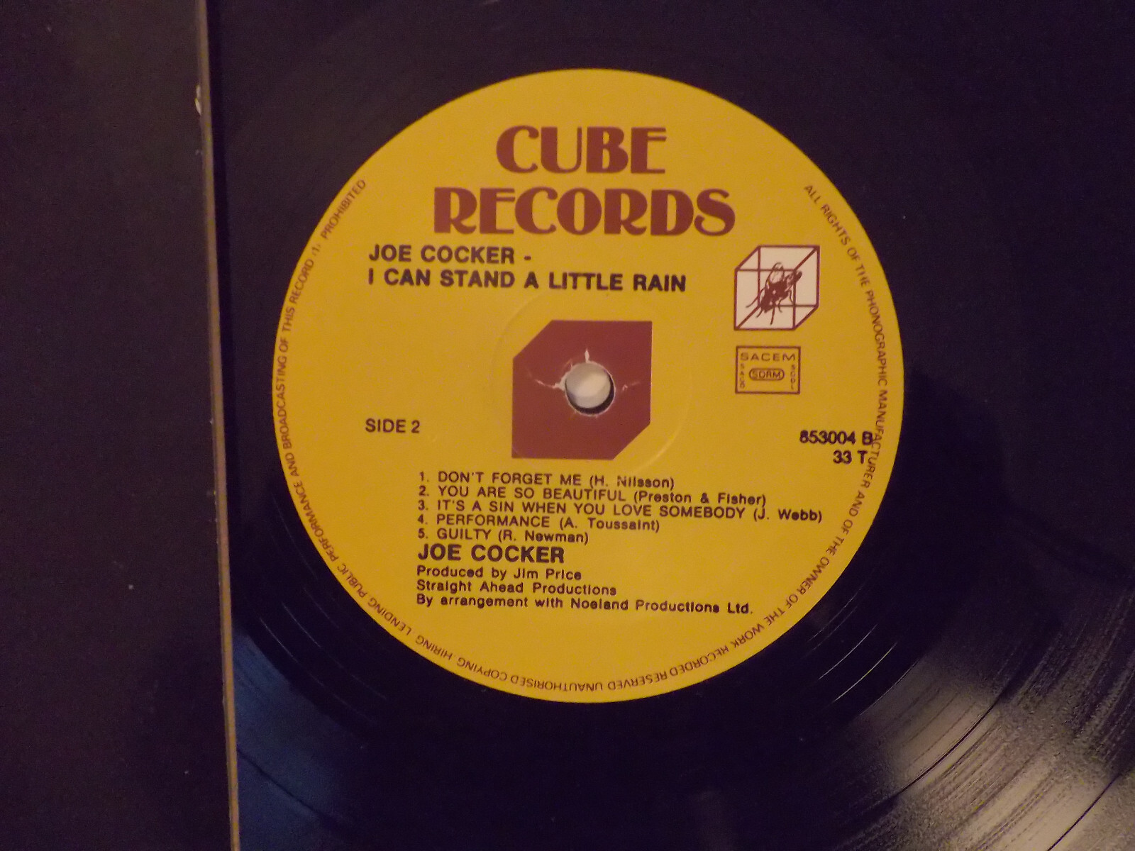 Joe Cocker – I Can Stand a Little Rain (LP, Cube Records), Bild 2