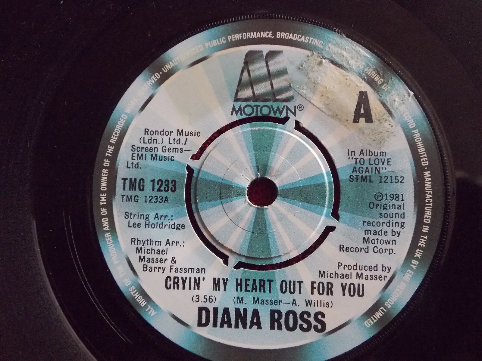 Diana Ross – Cryin´ my heart out for you / To love again (Motown, TMG 1233)