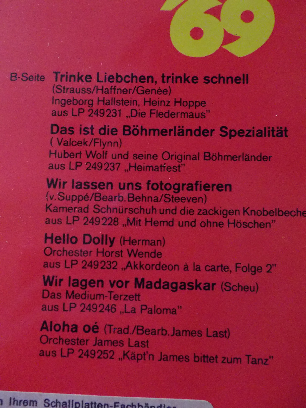 Volltreffer ´69 – Polydor Records, Werbesingle, 1969, Bild 4