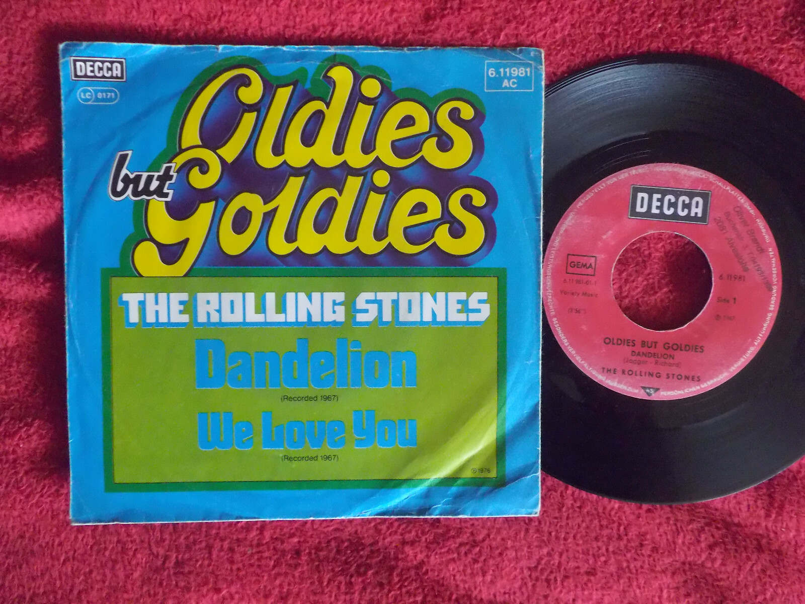 The Rolling Stones – Dandelion / We love you (Decca, 7″-Single)