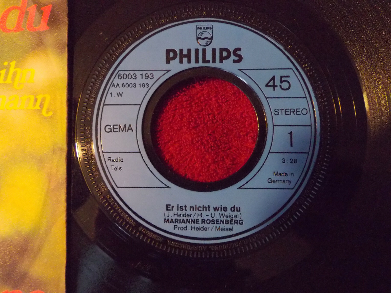 Marianne Rosenberg – Er ist nicht wie du / Ich nannte ihn Talismann (Philips 6003 193, Single), Bild 2