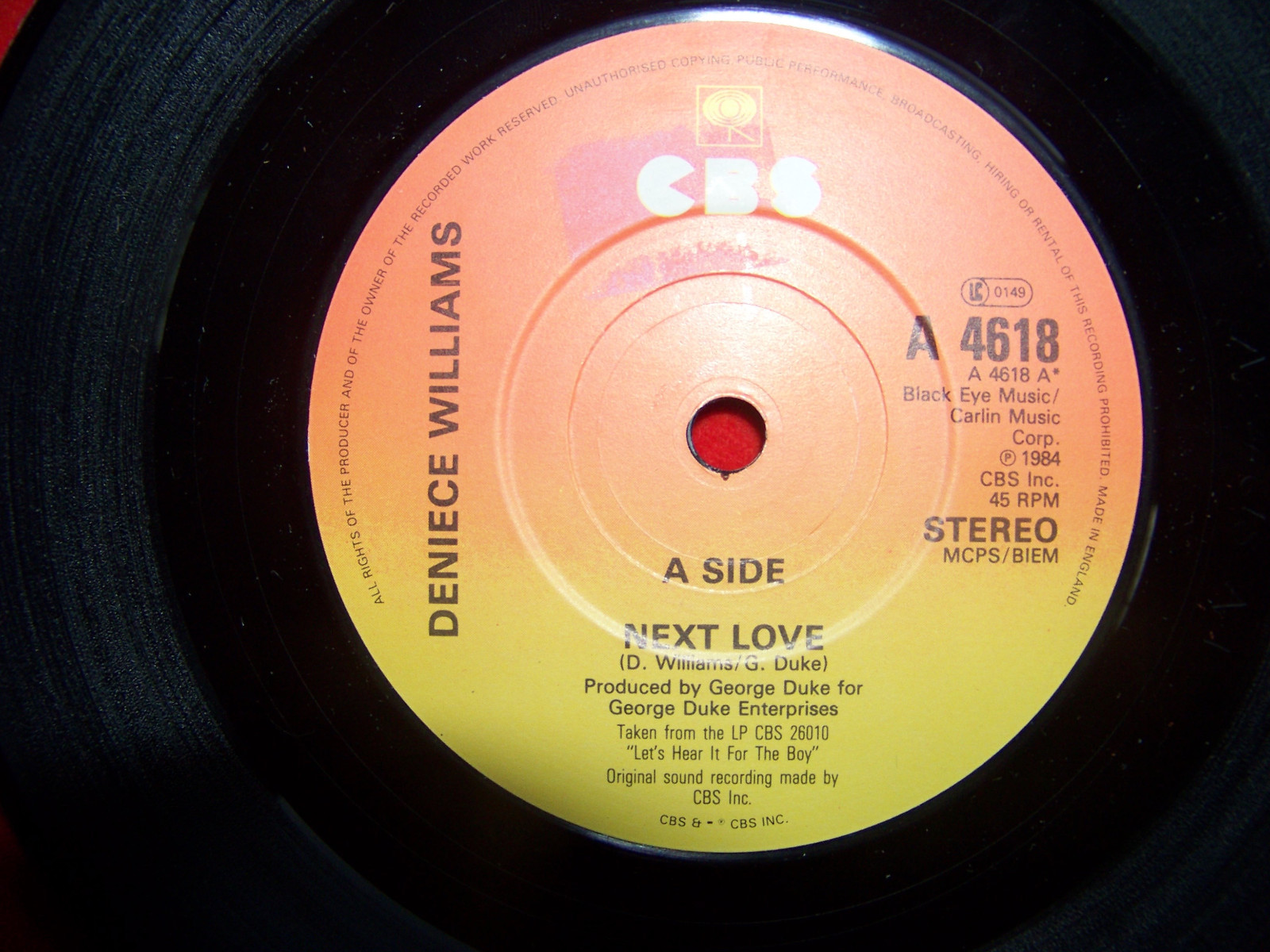 Deniece Williams – Next Love / Picking Up the Pieces | UK CBS 7″ Single, 1984