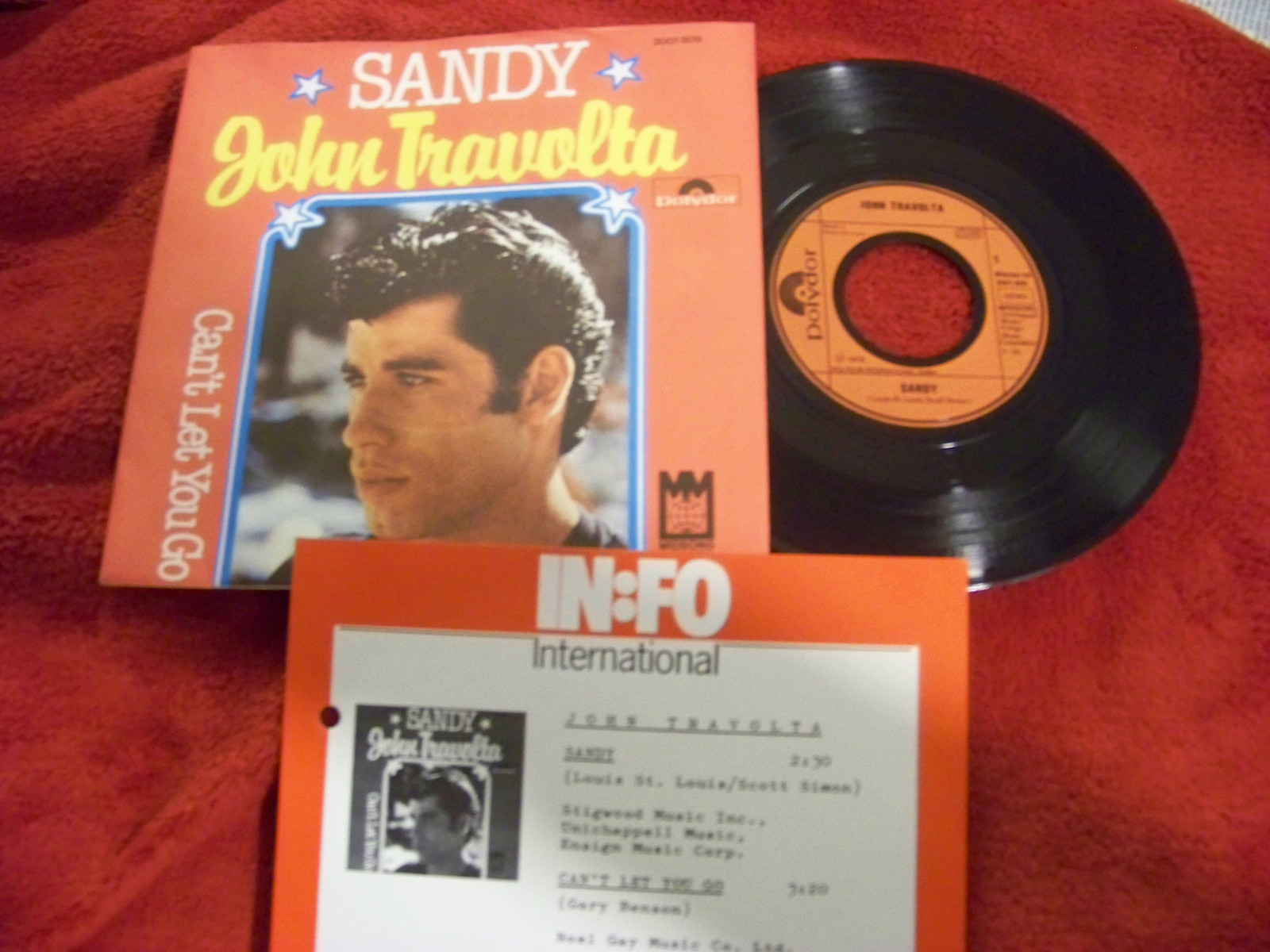 John Travolta – Sandy / Can´t let you go | Polydor 45er-Single