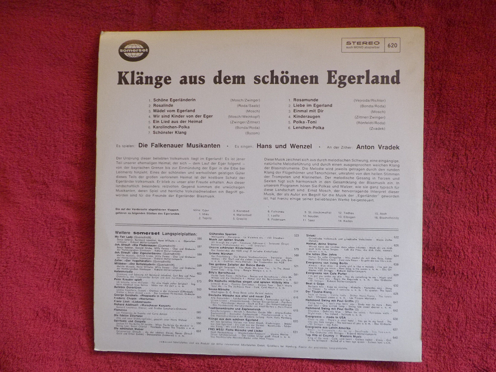 Die Falkenauer Musikanten / Hans & Wenzel – Klänge aus dem schönen Egerland (LP, 1982), Bild 3