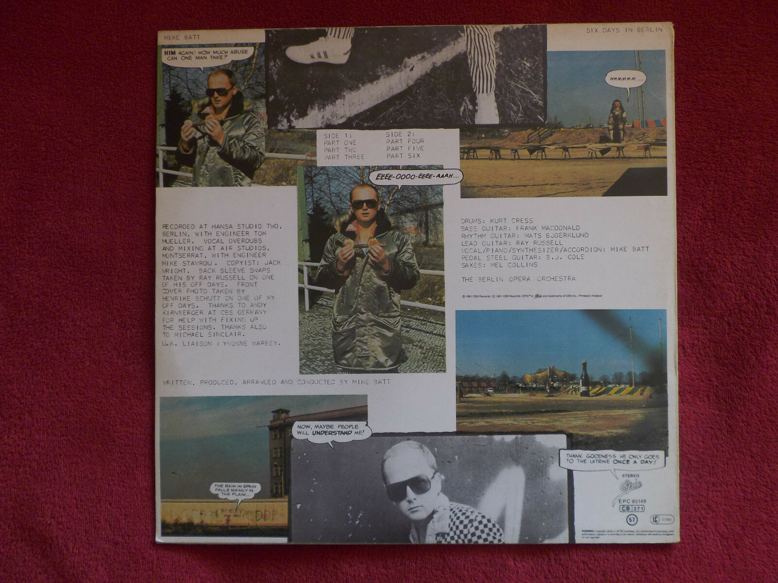 Mike Batt – Six Days in Berlin (LP, Epic Records, 1981), Bild 2