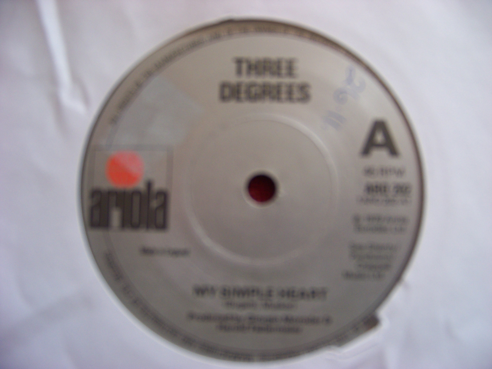 The Three Degrees – My simply heart / Hot summer night (Single, Ariola Records, 1979)