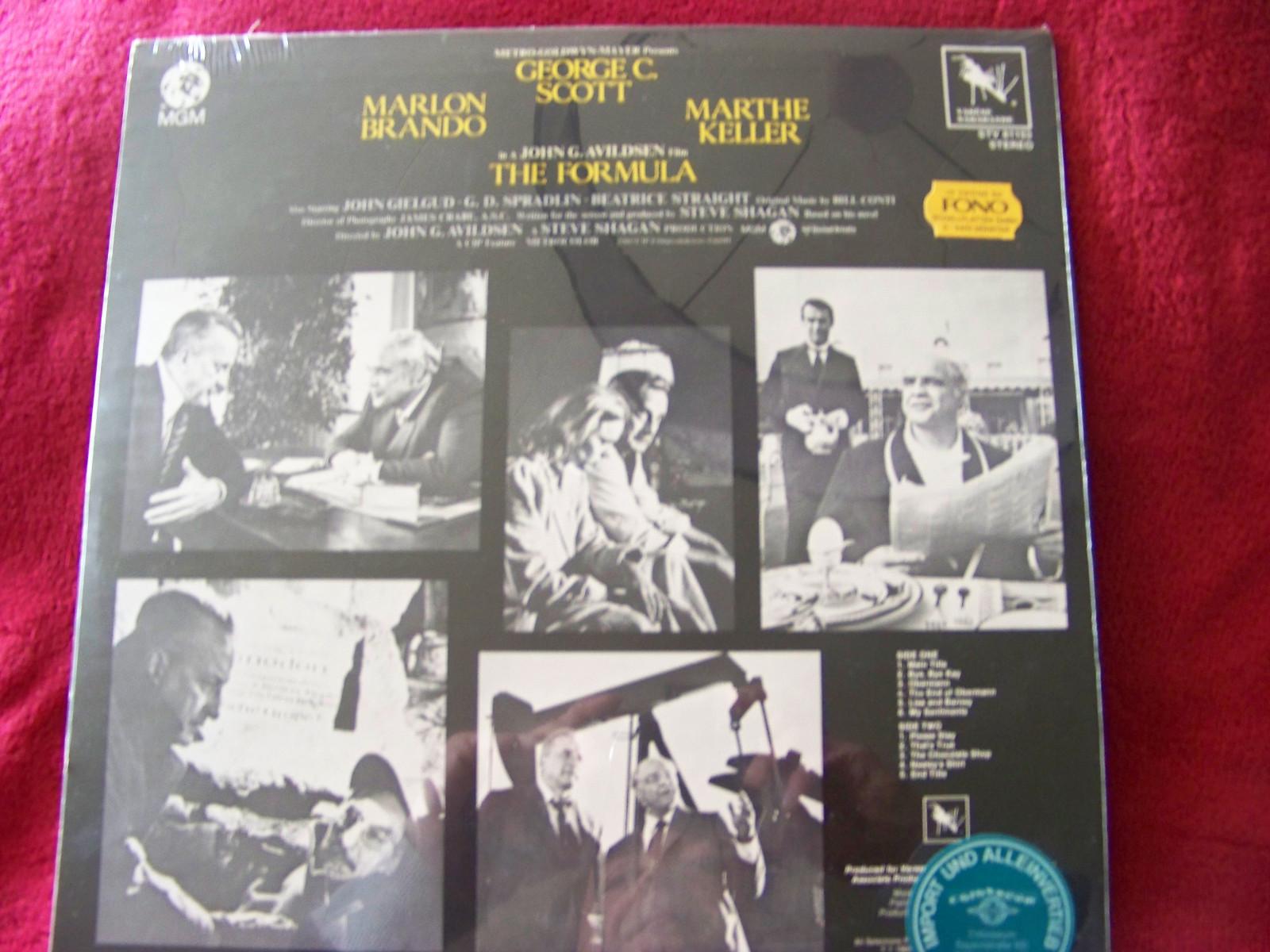 Bill Conti – The Formula (Varese Sarabande / MGM Records, LP), Bild 2