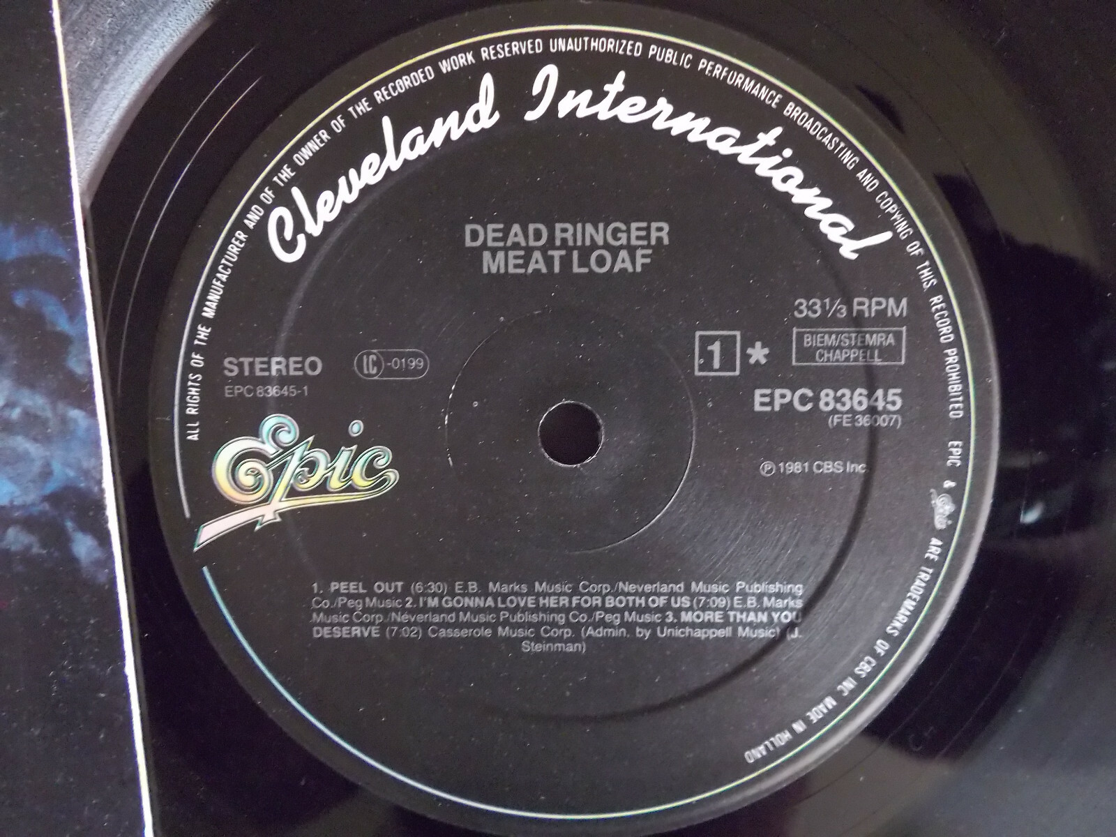 Meat Loaf – Dead Ringer, LP (Epic / Cleveland, Niederlande, 1981), Bild 2